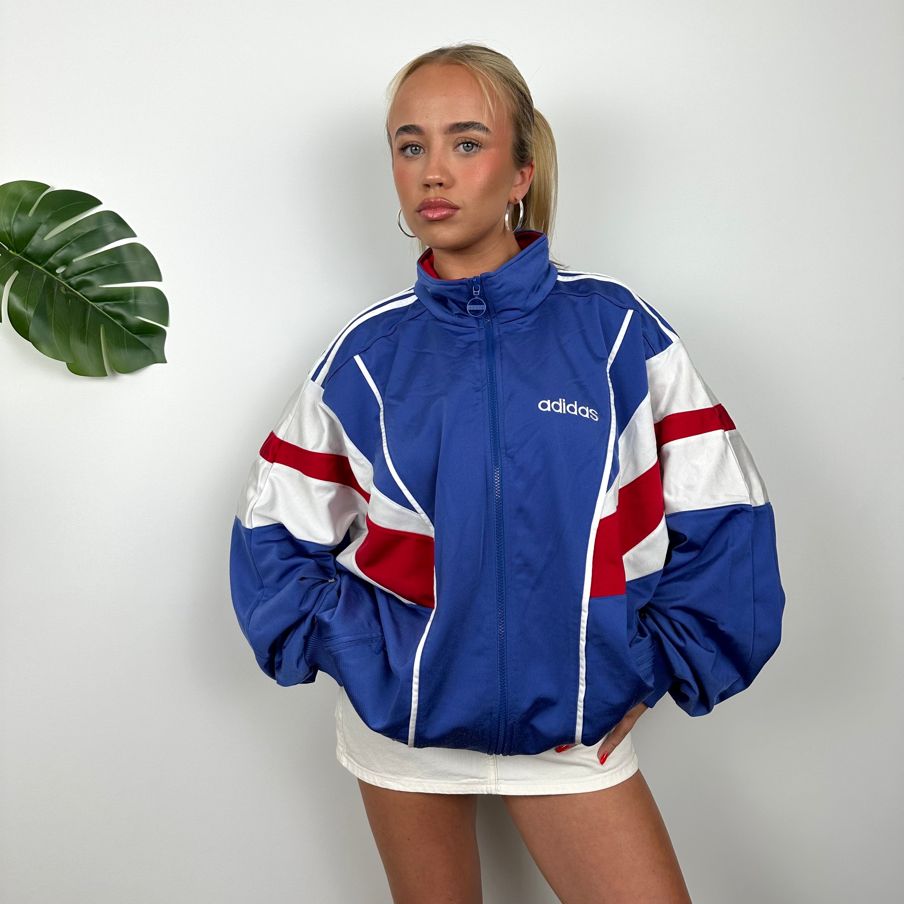 Adidas Colour Block Embroidered Spell Out Track Jacket (L)