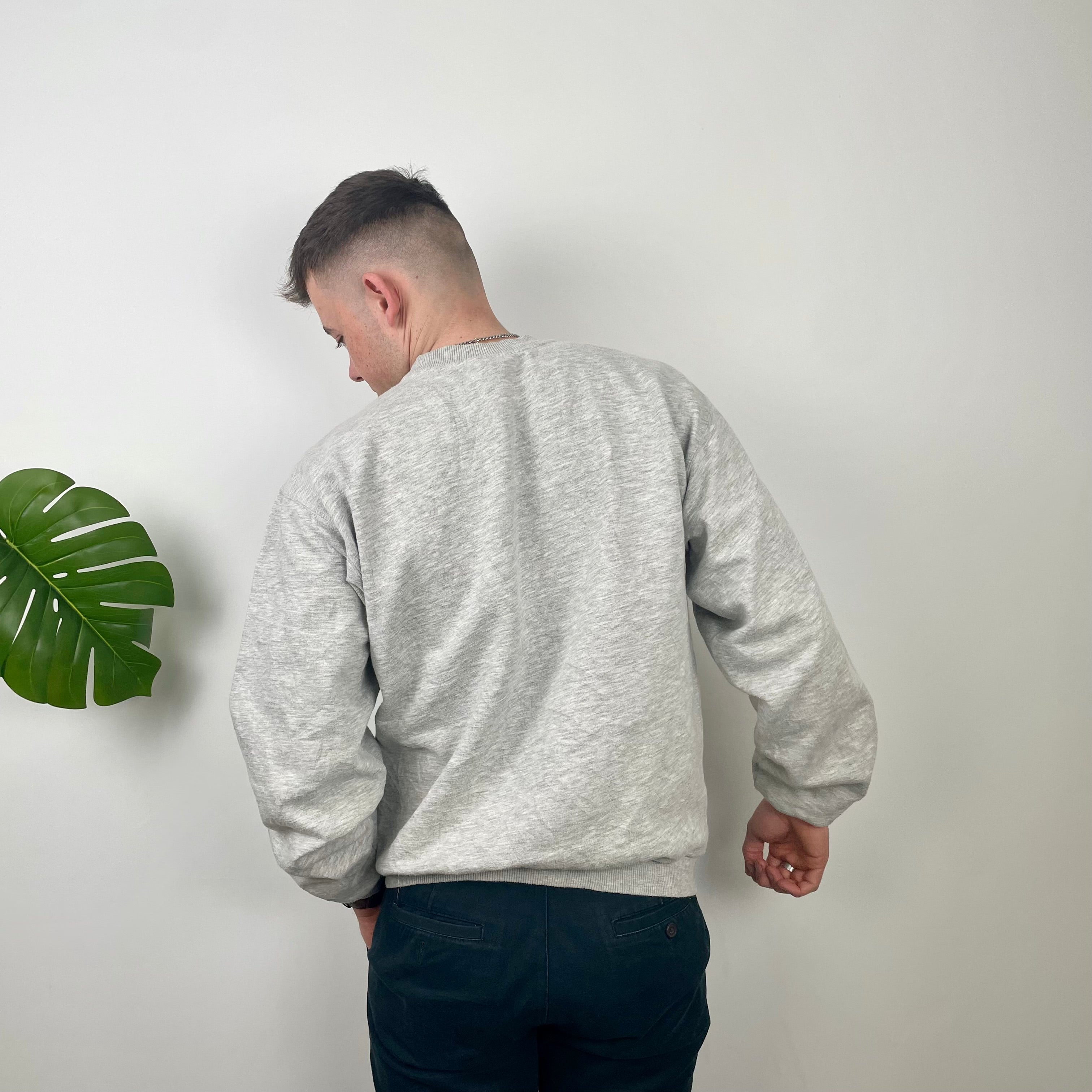 Nike Grey Embroidered Swoosh Sweatshirt (L)