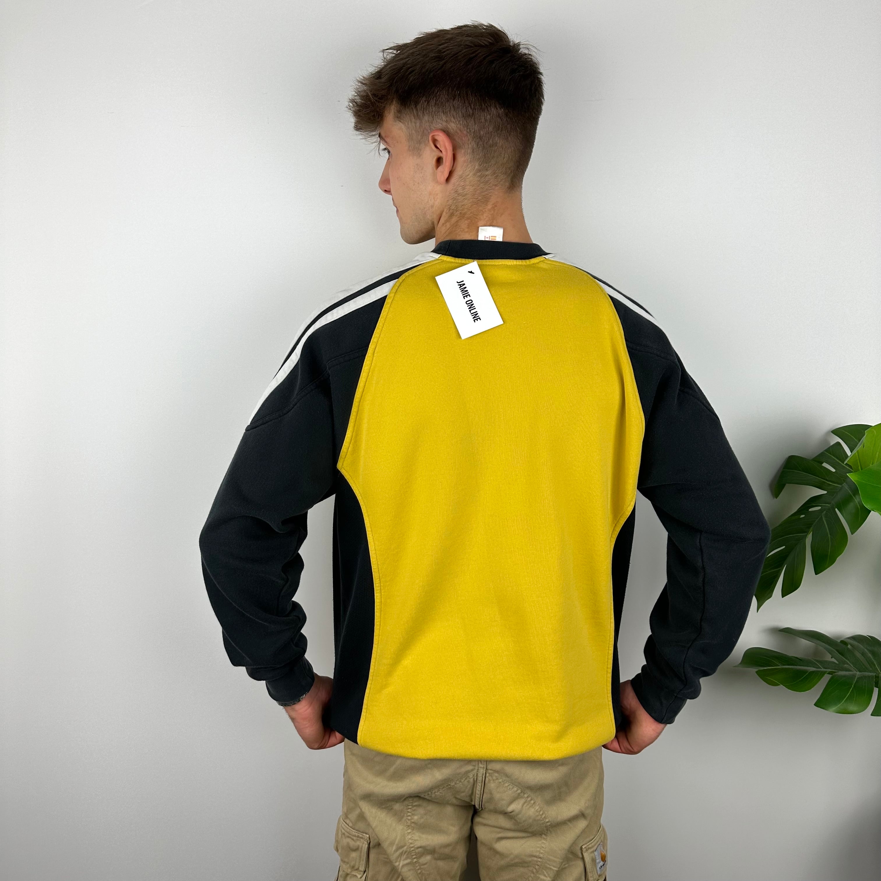 Adidas RARE Yellow Embroidered Spell Out Sweatshirt (L)