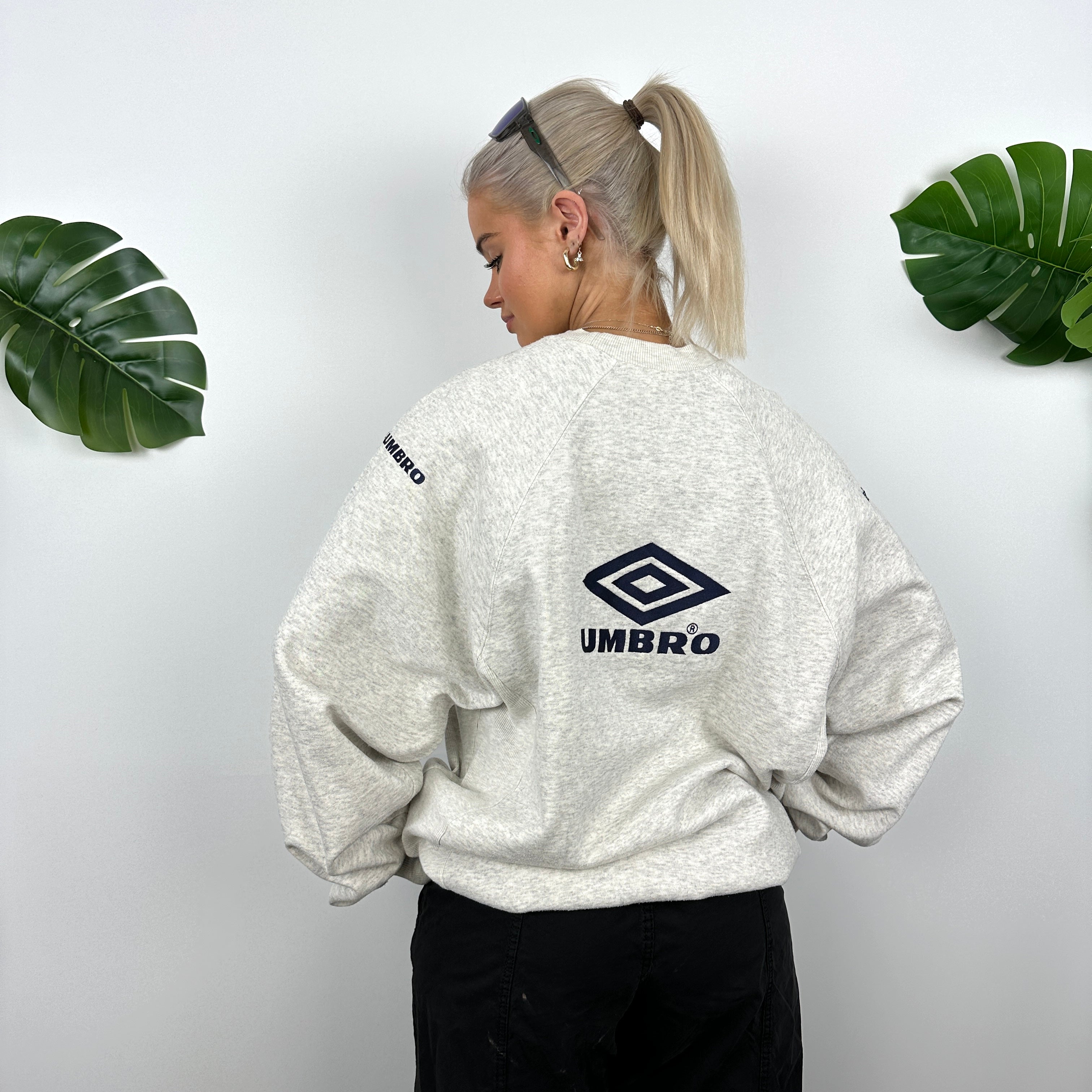 Umbro Grey Embroidered Spell Out Sweatshirt (L)