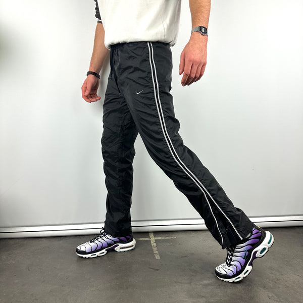 Nike Black Embroidered Swoosh Track Pants (M)