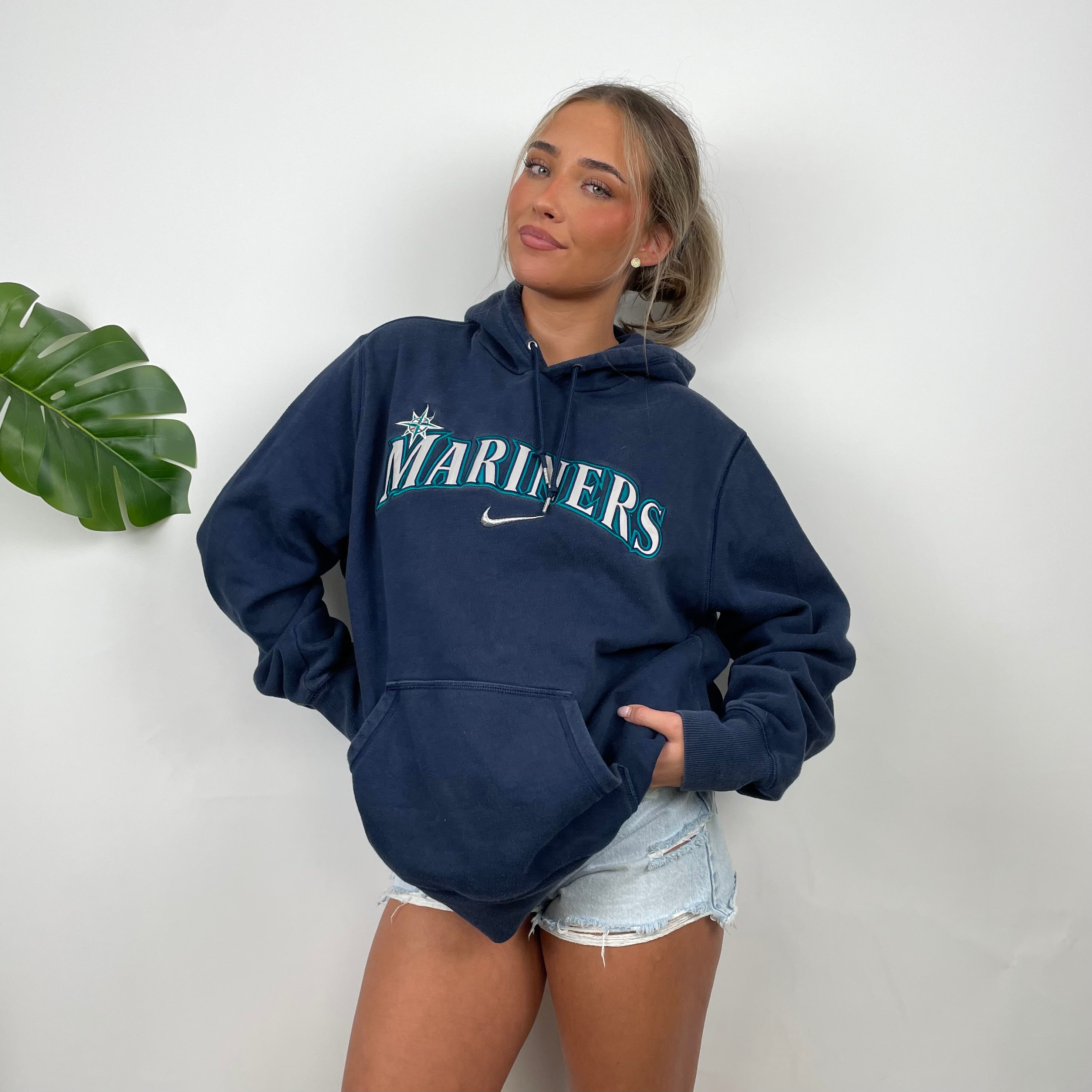 Nike x Seattle Mariners Embroidered Spell Out Hoodie (L)