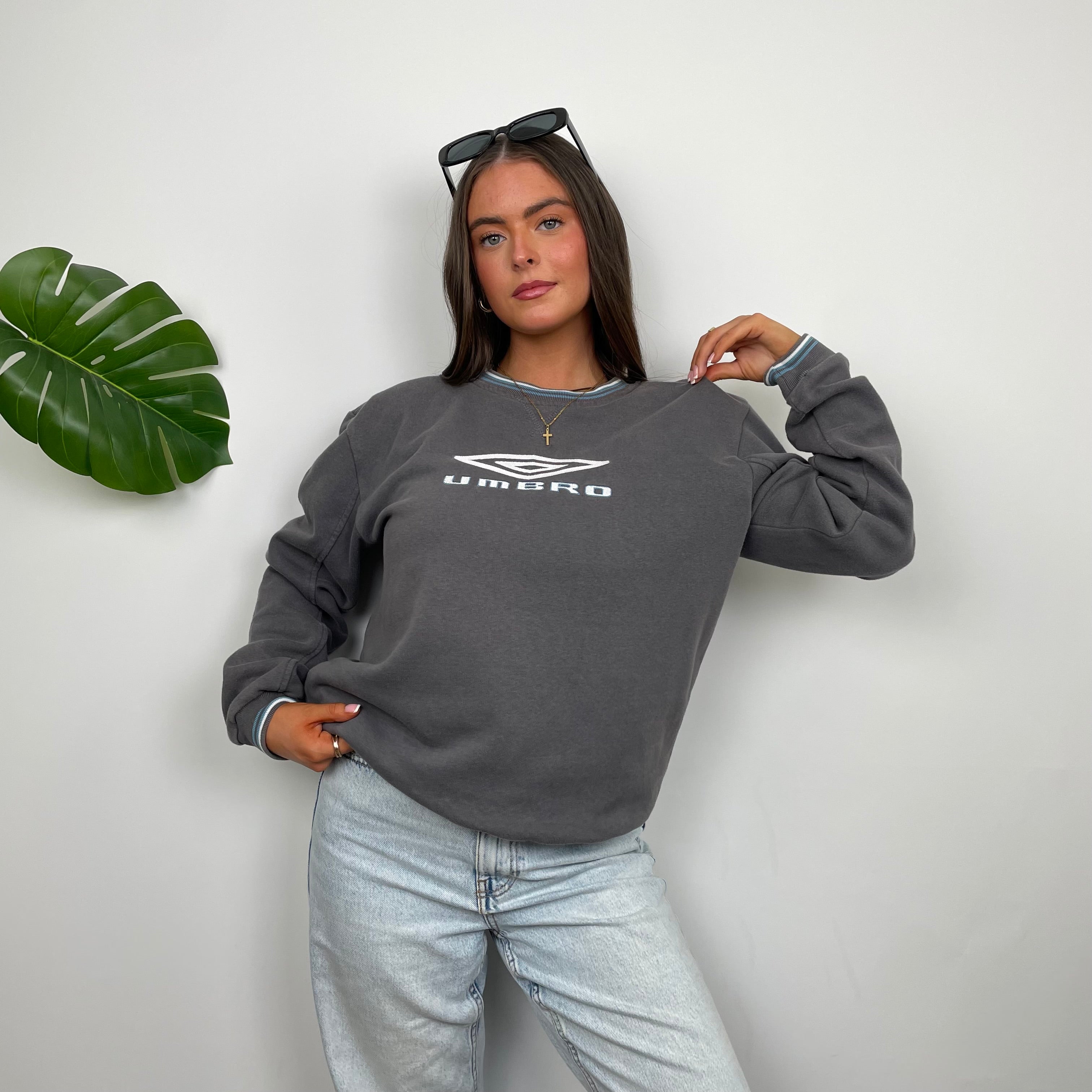 Umbro Grey Embroidered Spell Out Sweatshirt (S)