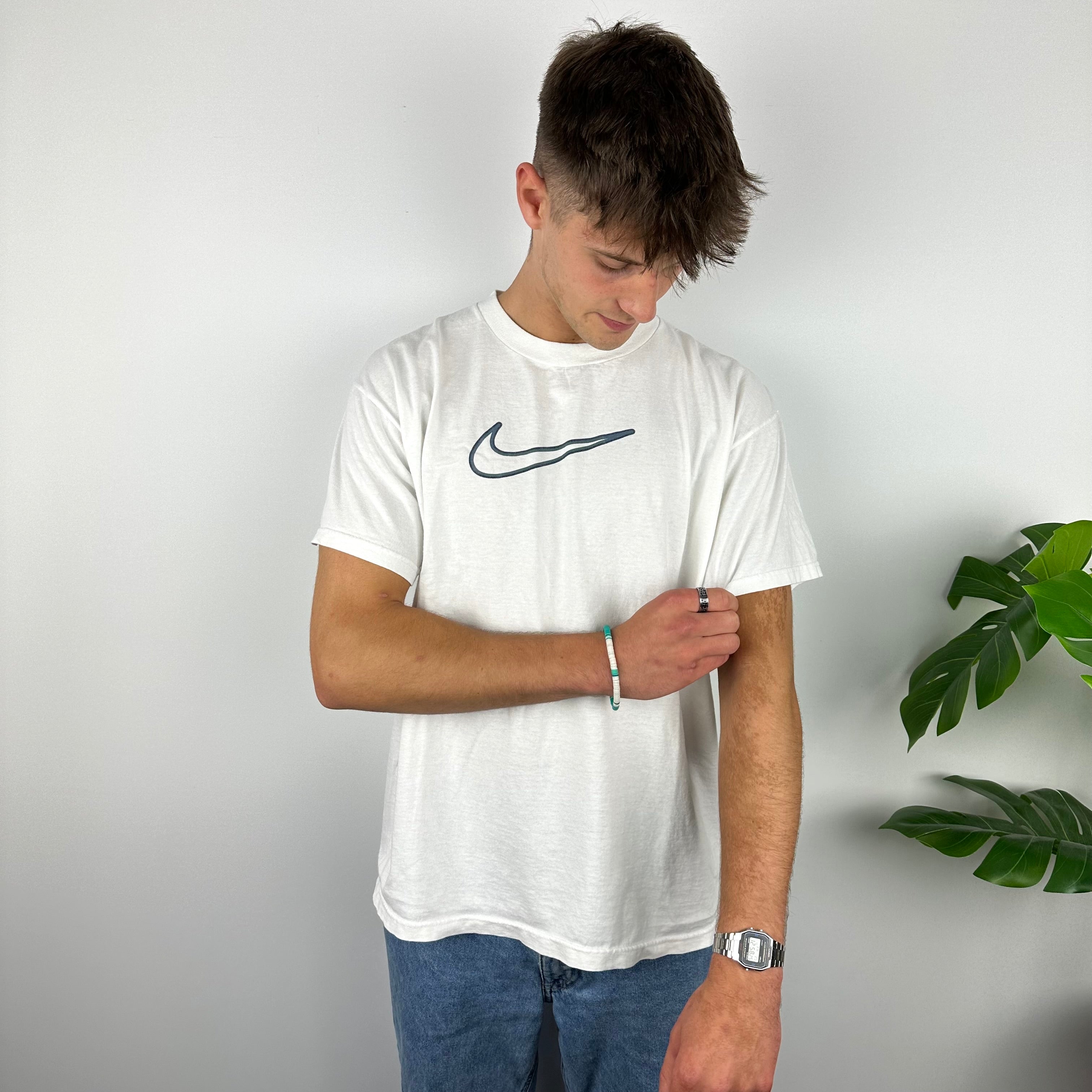 Nike RARE White Swoosh T Shirt (L)