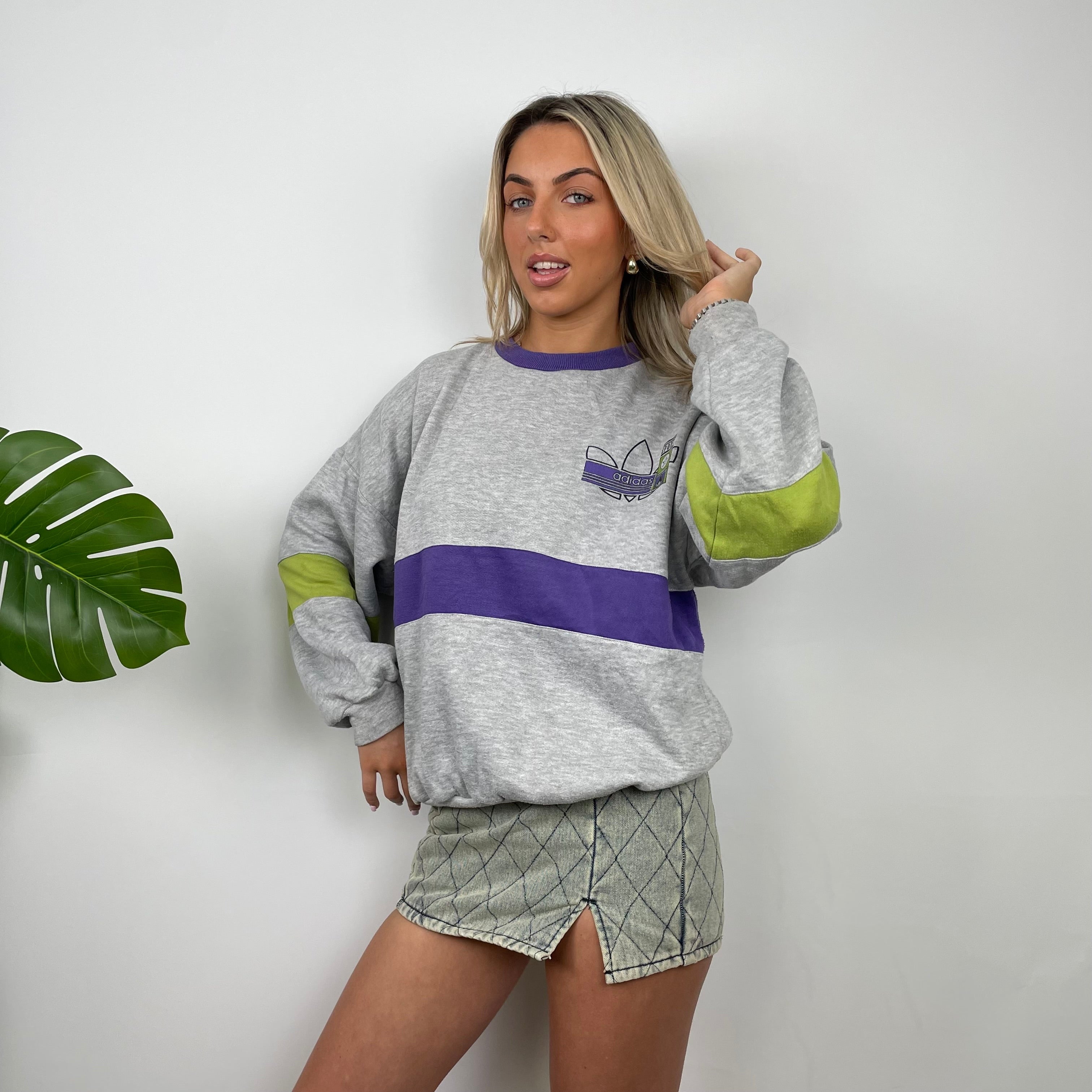 Adidas Grey Colour Block Sweatshirt (M)