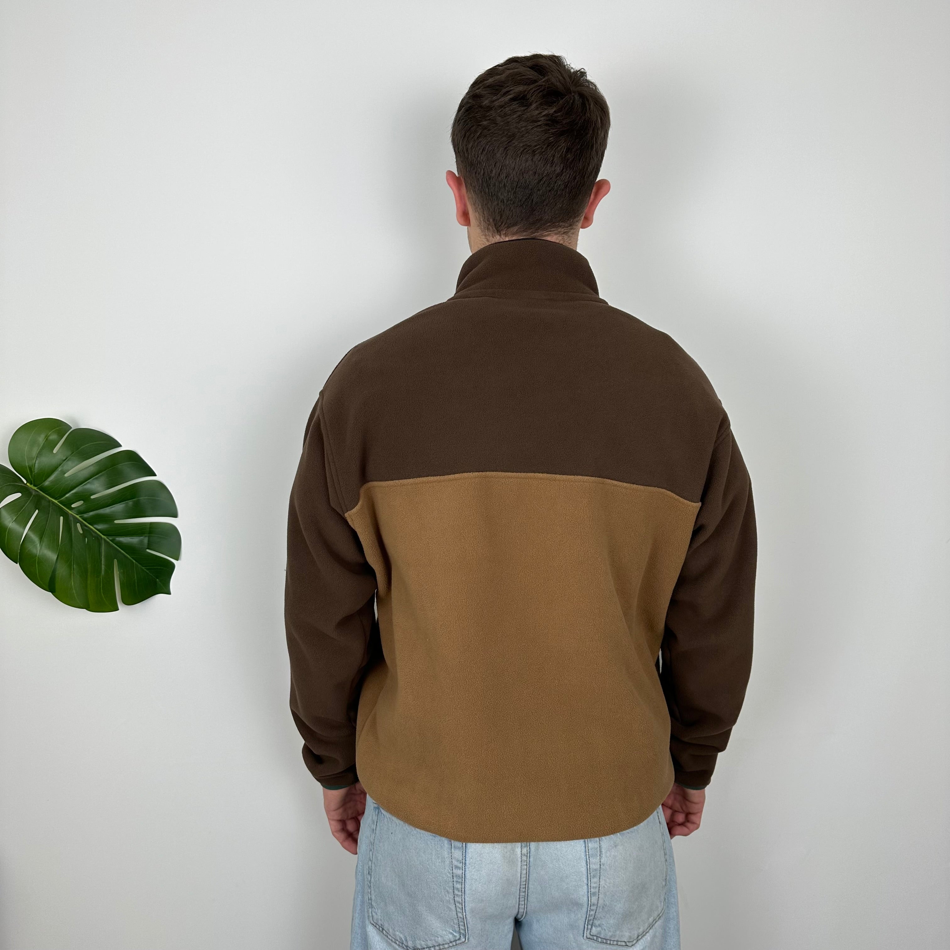 Patagonia Brown Embroidered Spell Out Teddy Bear Fleece Sweatshirt (L)