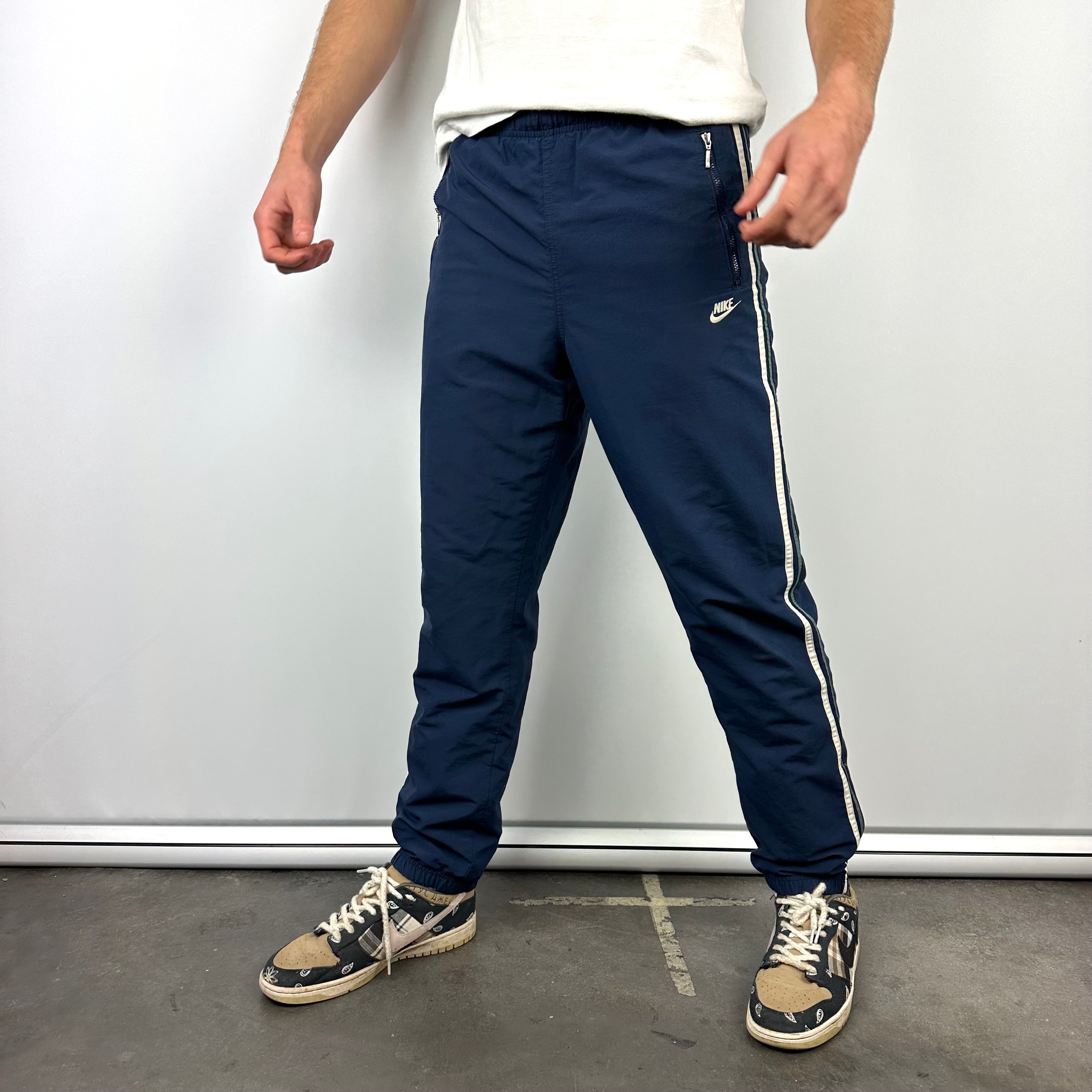 Nike Navy Embroidered Spell Out Track Pants (M)
