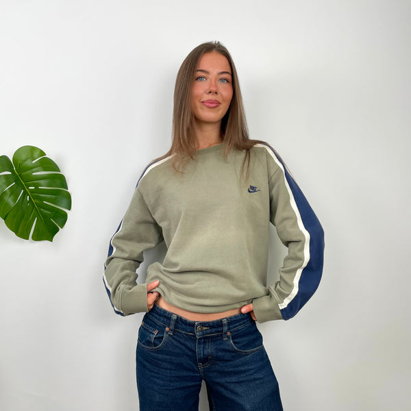 Nike Khaki Embroidered Swoosh Sweatshirt (L)