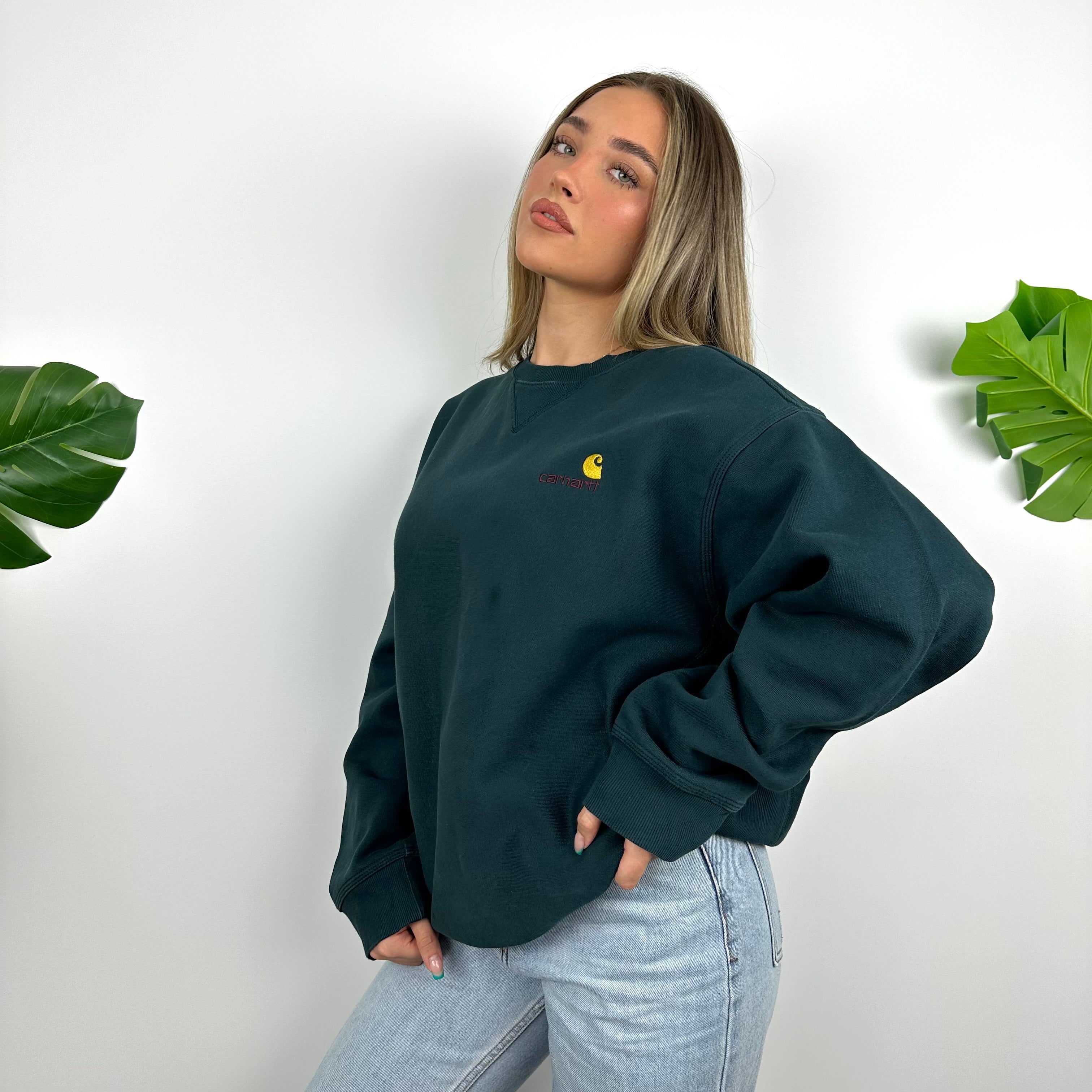 Carhartt Green Embroidered Spell Out Sweatshirt (L)