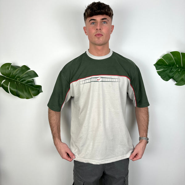 Nike Grey & Green Swoosh T Shirt (L)