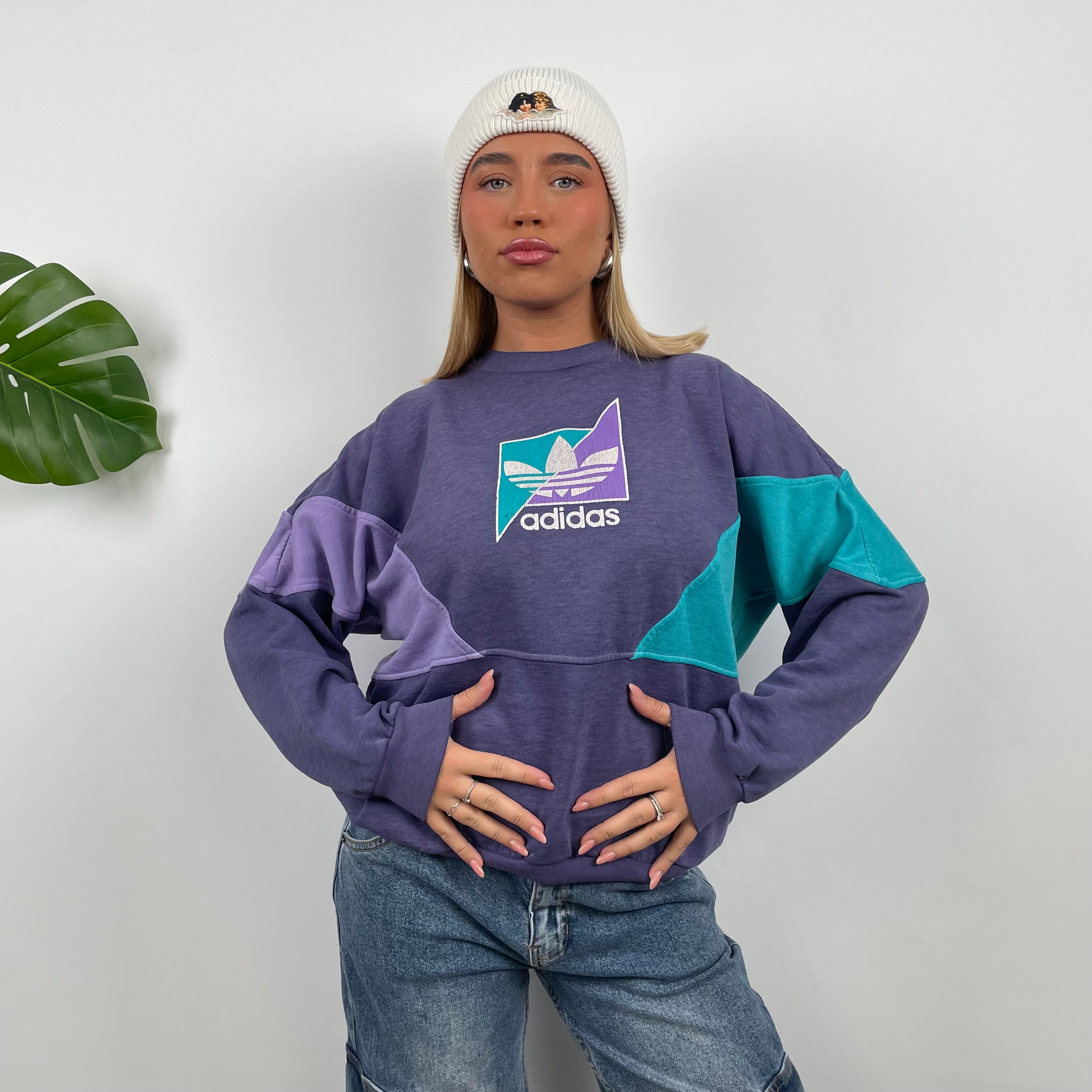 Adidas Purple Colour Block Sweatshirt (S)