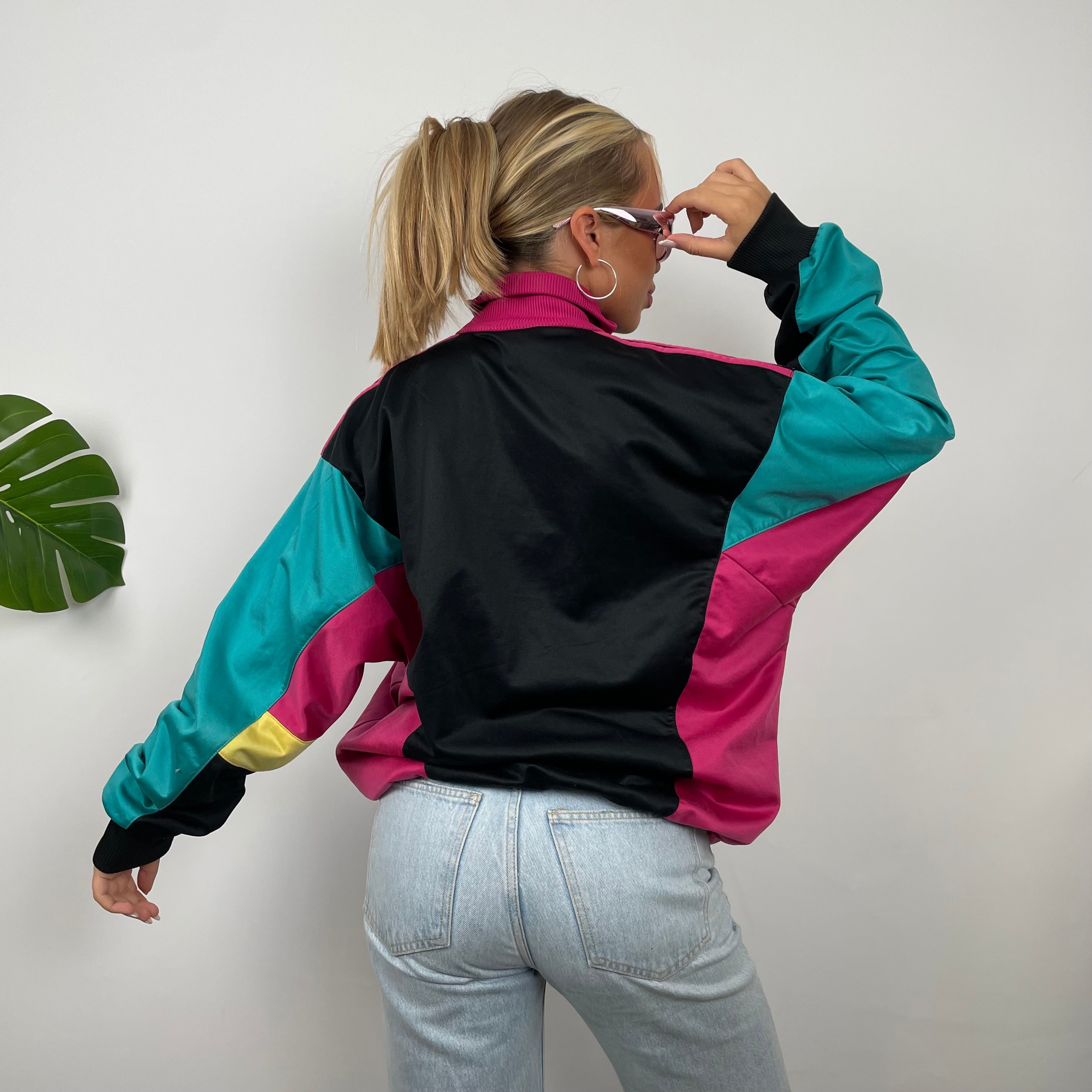 Adidas RARE Embroidered Spell Out Colour Block Zip Up Track Jacket (L)