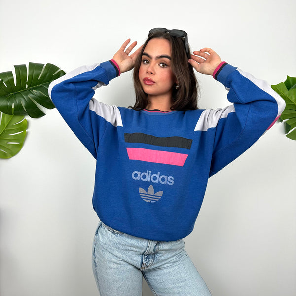 Adidas Blue Colour Block Sweatshirt (M)