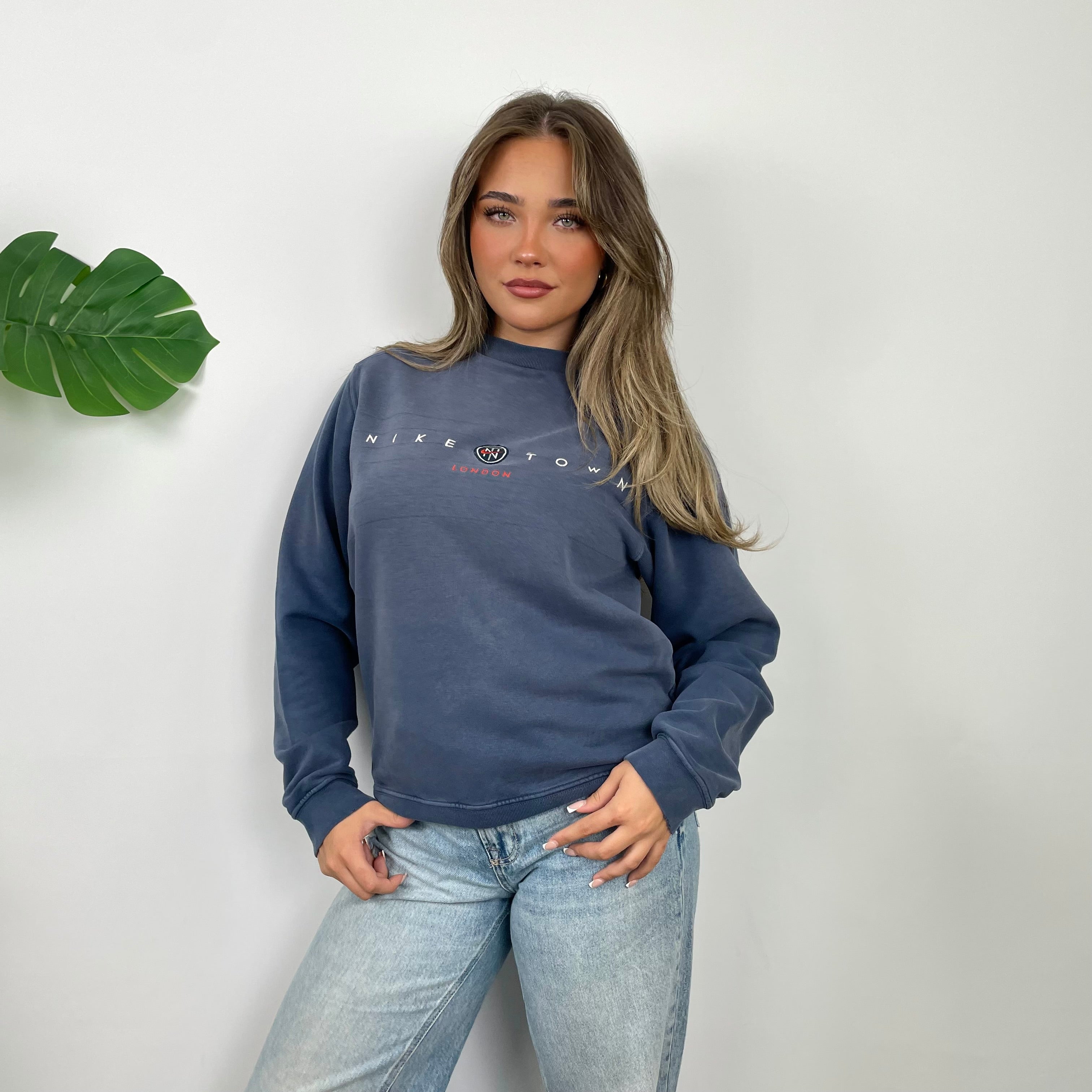 Nike Town London Blue Embroidered Spell Out Sweatshirt (S)