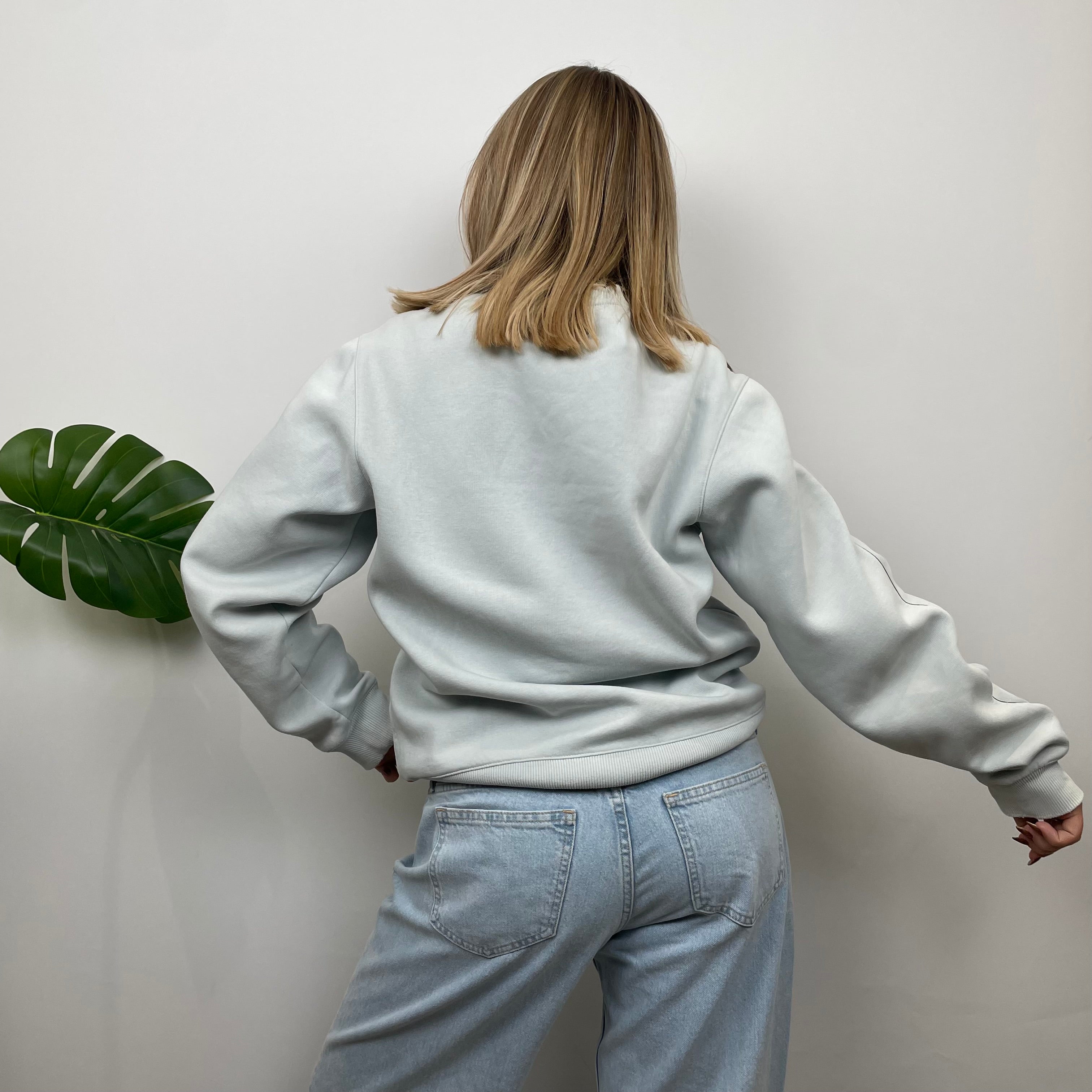 Adidas RARE Baby Blue Embroidered Spell Out Sweatshirt (M)