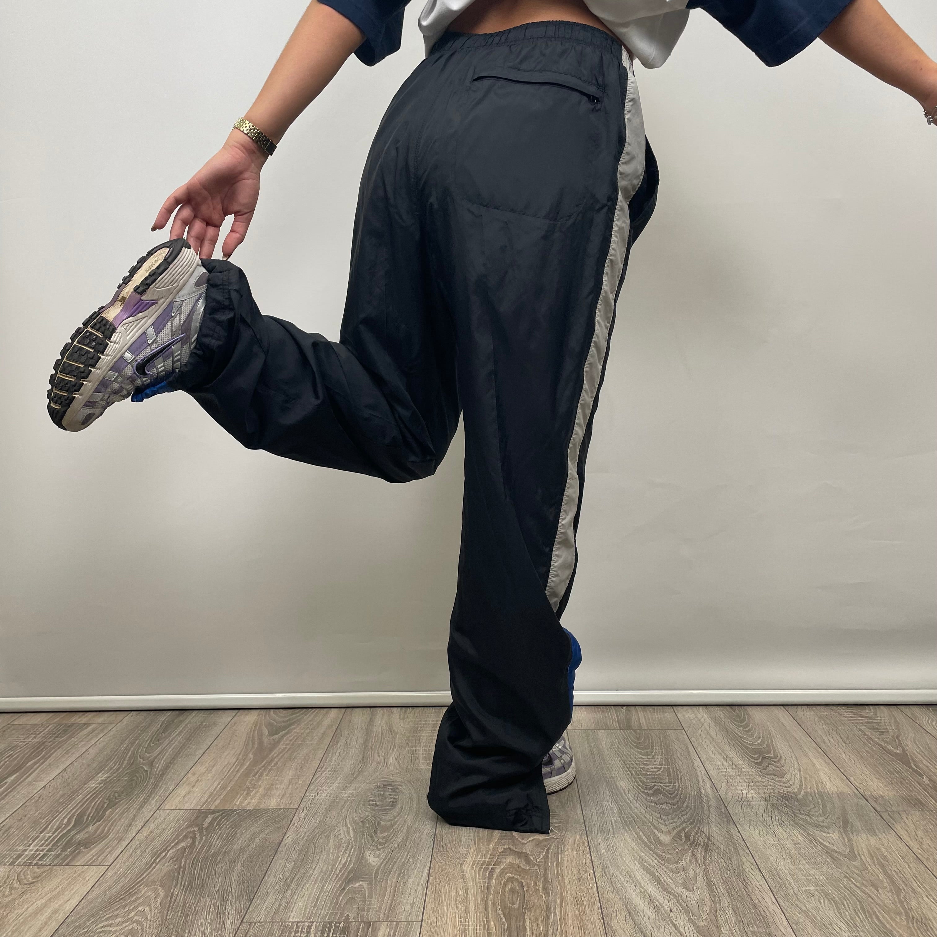 Nike Black Embroidered Spell Out Track Pants (XL)