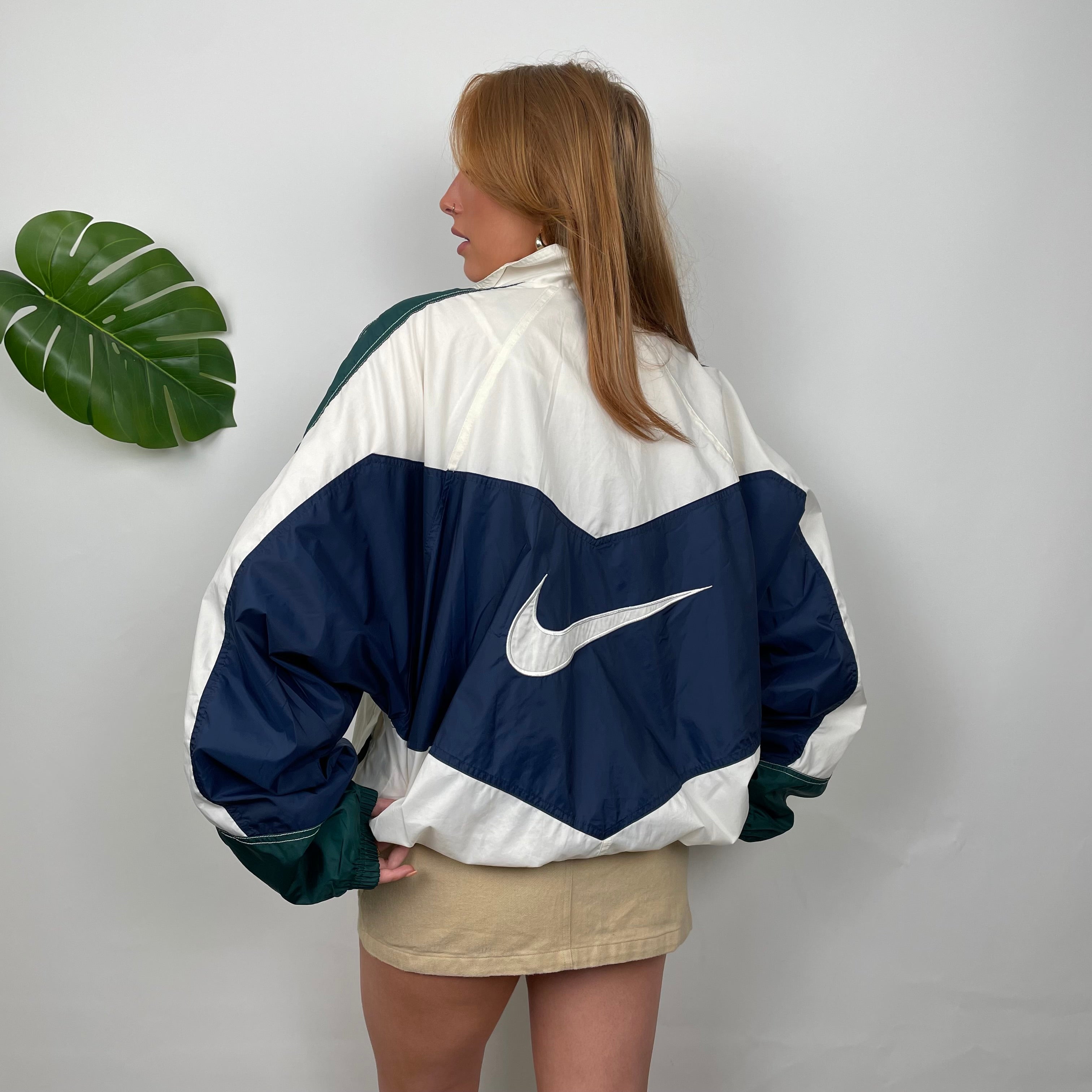 Nike Colour Block Embroidered Swoosh Windbreaker Jacket (L)