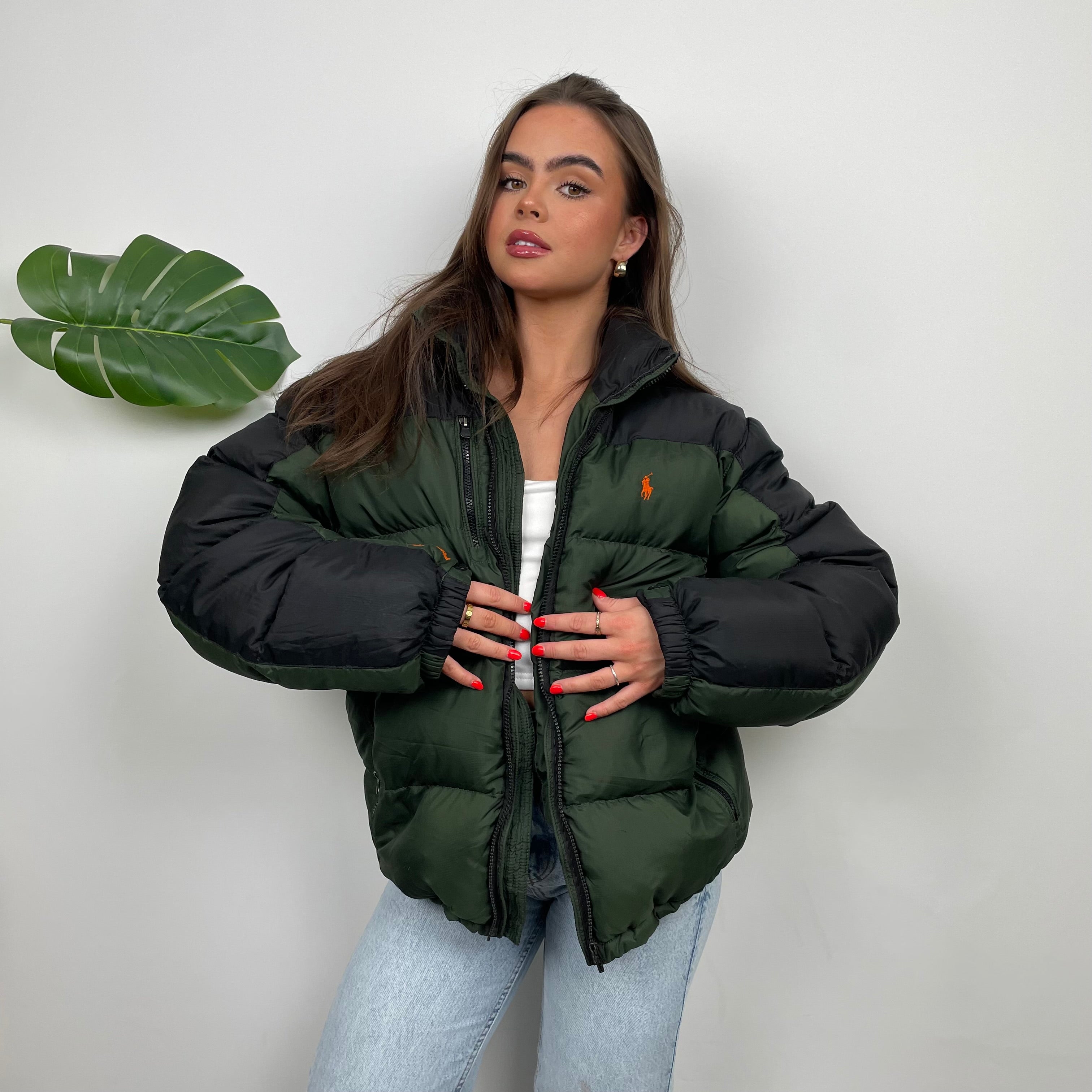 Polo Ralph Lauren Green Embroidered Logo Puffer Jacket (L)