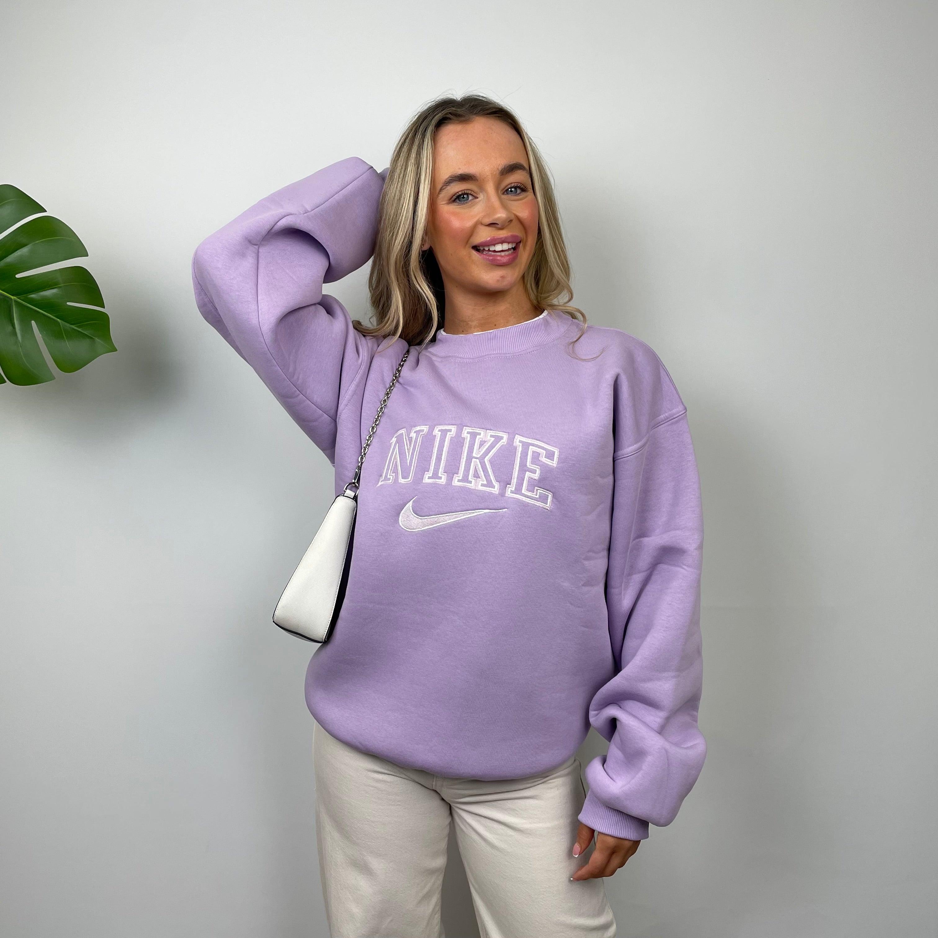 Nike Lilac Embroidered Spell Out Sweatshirt (S)