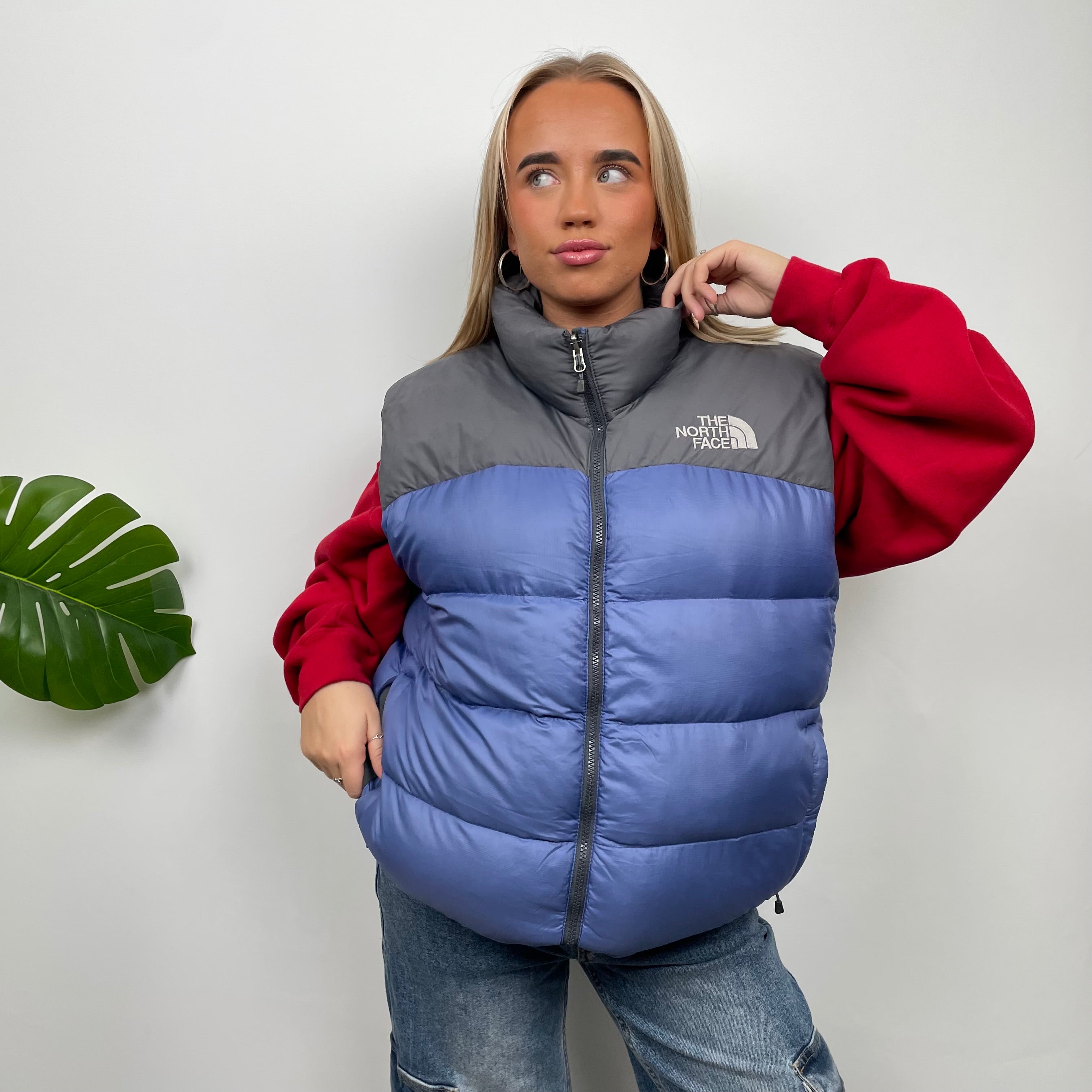 North Face RARE Blue Nuptse 700 Puffer Gilet (XL)