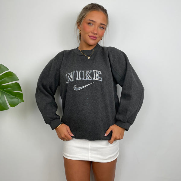 Nike Grey Embroidered Spell Out Sweatshirt (S)