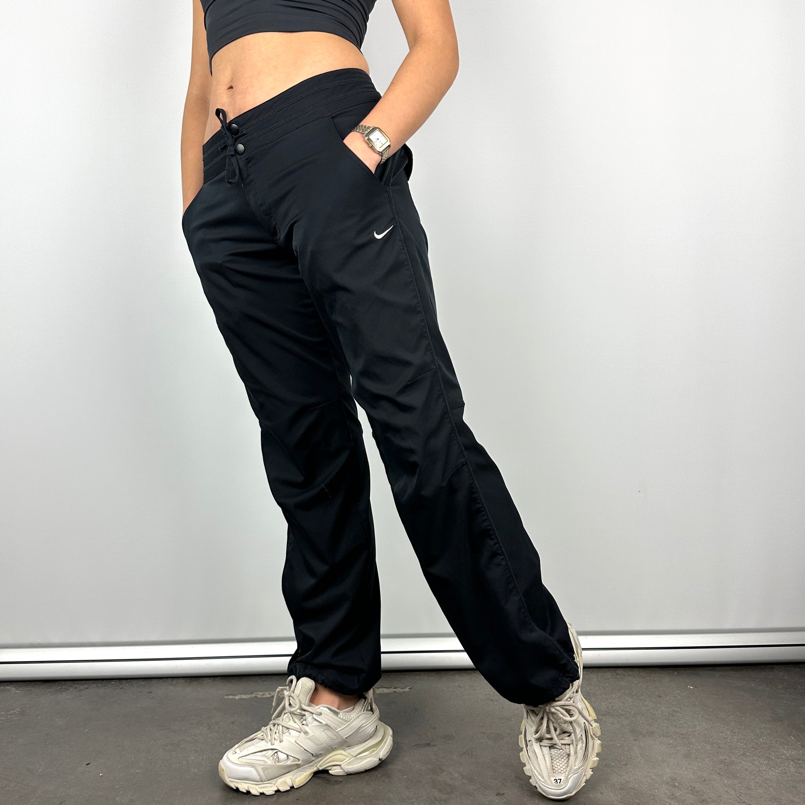 Nike Black Embroidered Swoosh Track Pants (M)