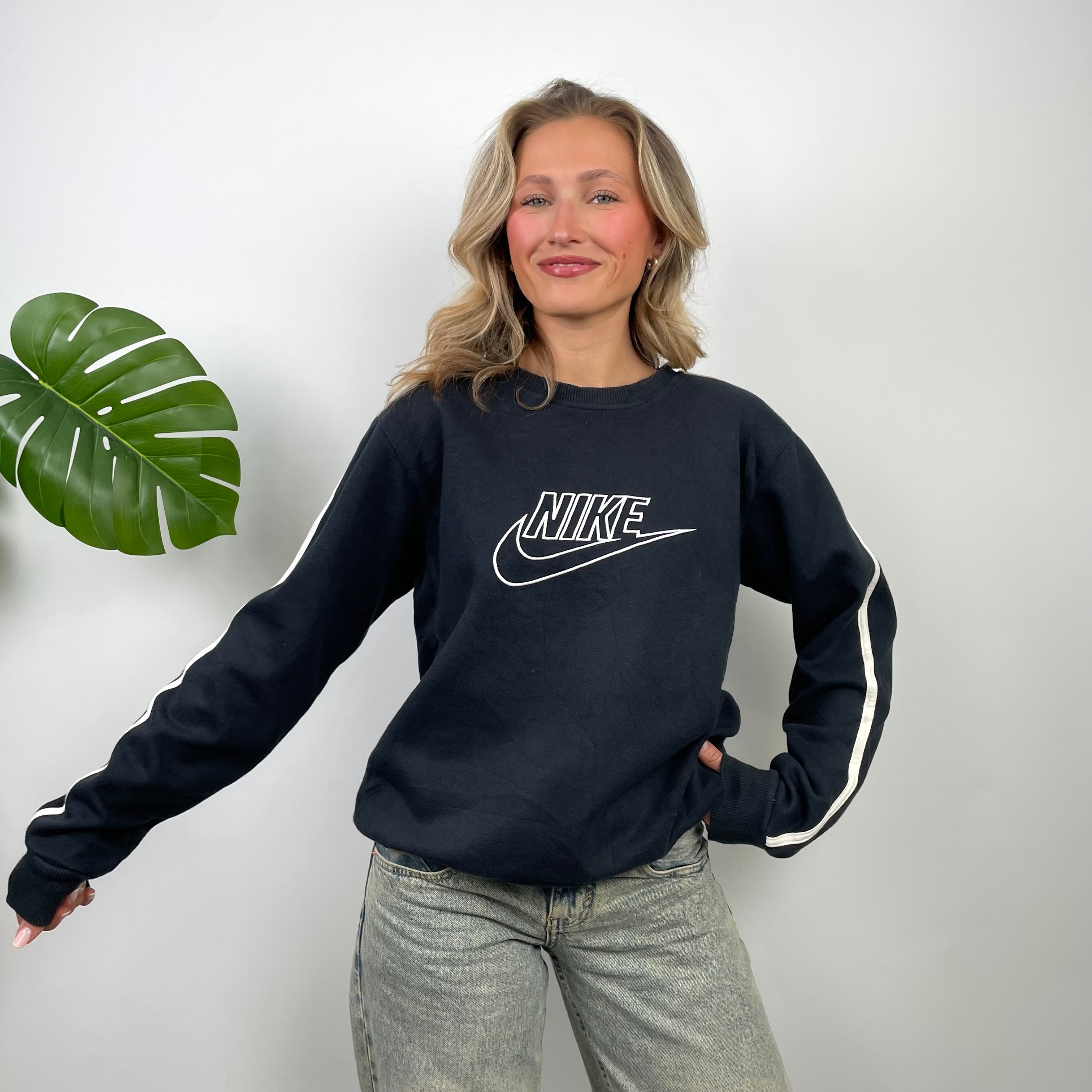 Nike Black Embroidered Spell Out Sweatshirt (M)