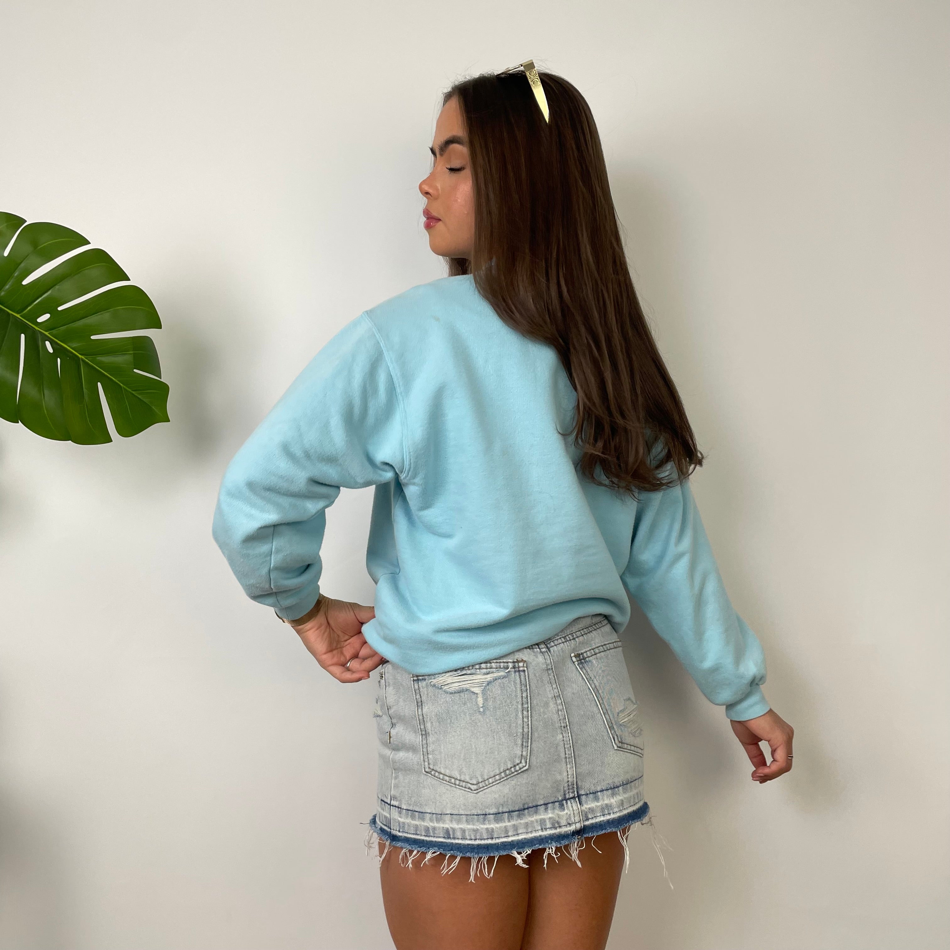 Nike Baby Blue Embroidered Swoosh Sweatshirt (S)