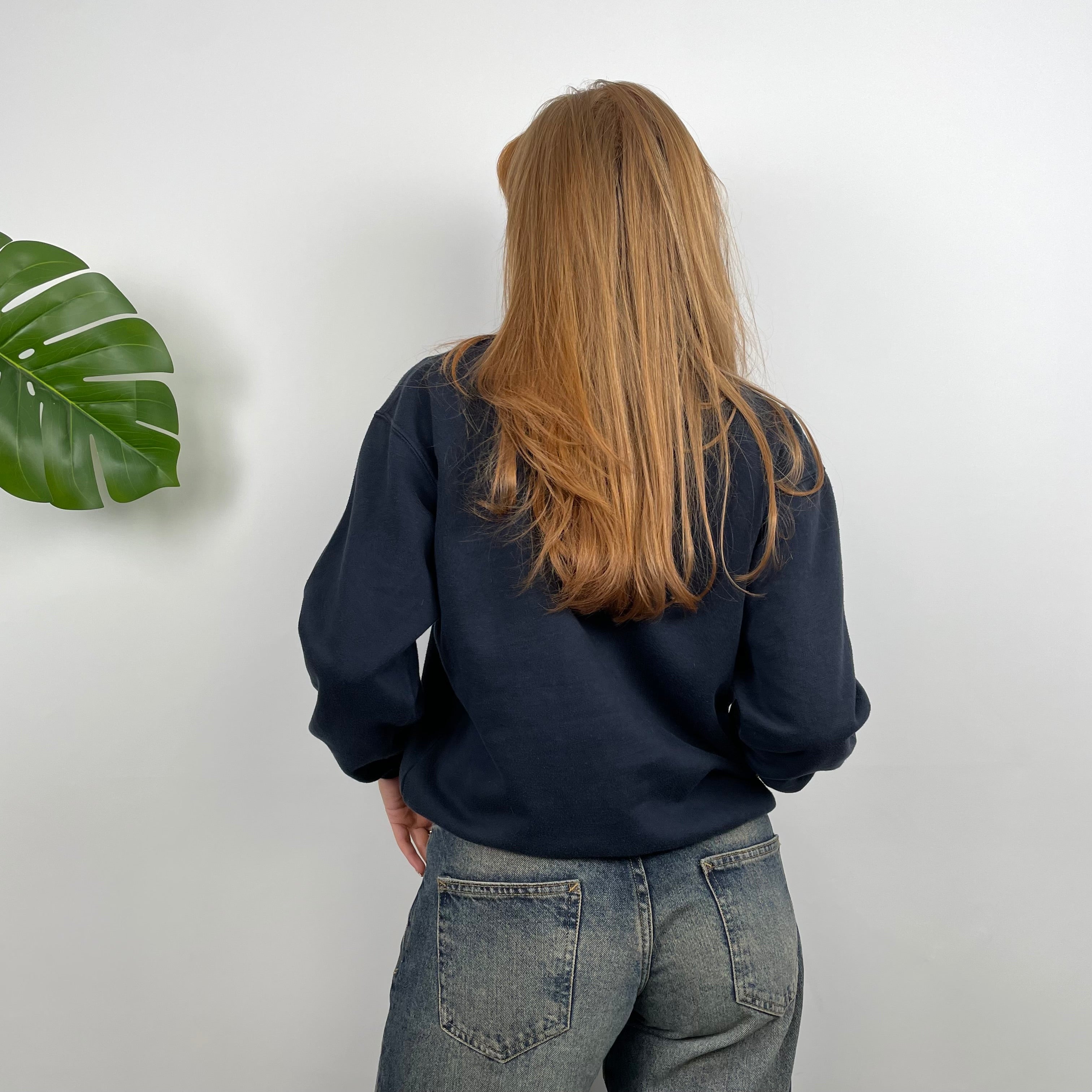 Reebok RARE Navy Embroidered Spell Out Sweatshirt (S)