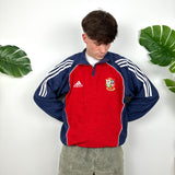 Adidas X British & Irish Lions Rugby RARE Red Embroidered