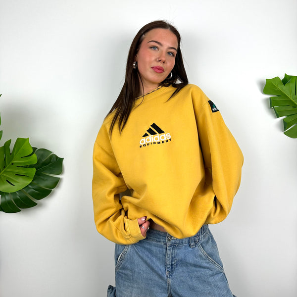 Adidas Equipment EQT RARE Yellow Embroidered Spell Out Sweatshirt (L)