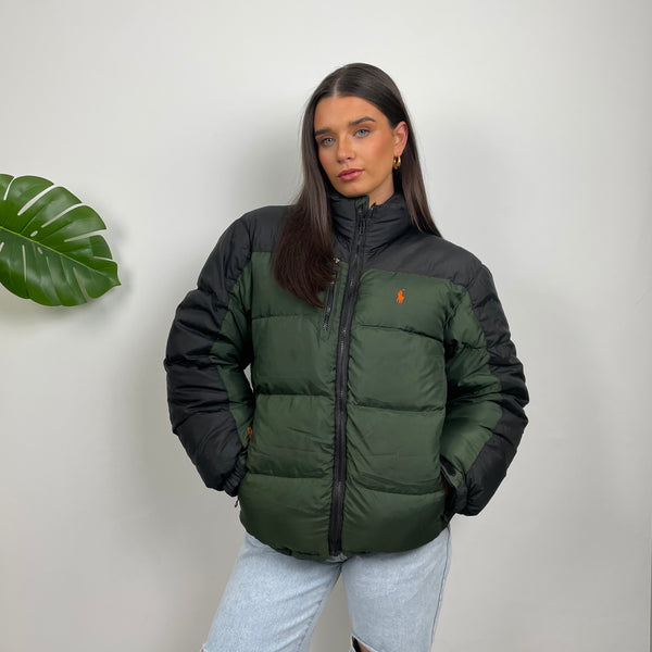 Polo Ralph Lauren Green Embroidered Logo Puffer Jacket (L)