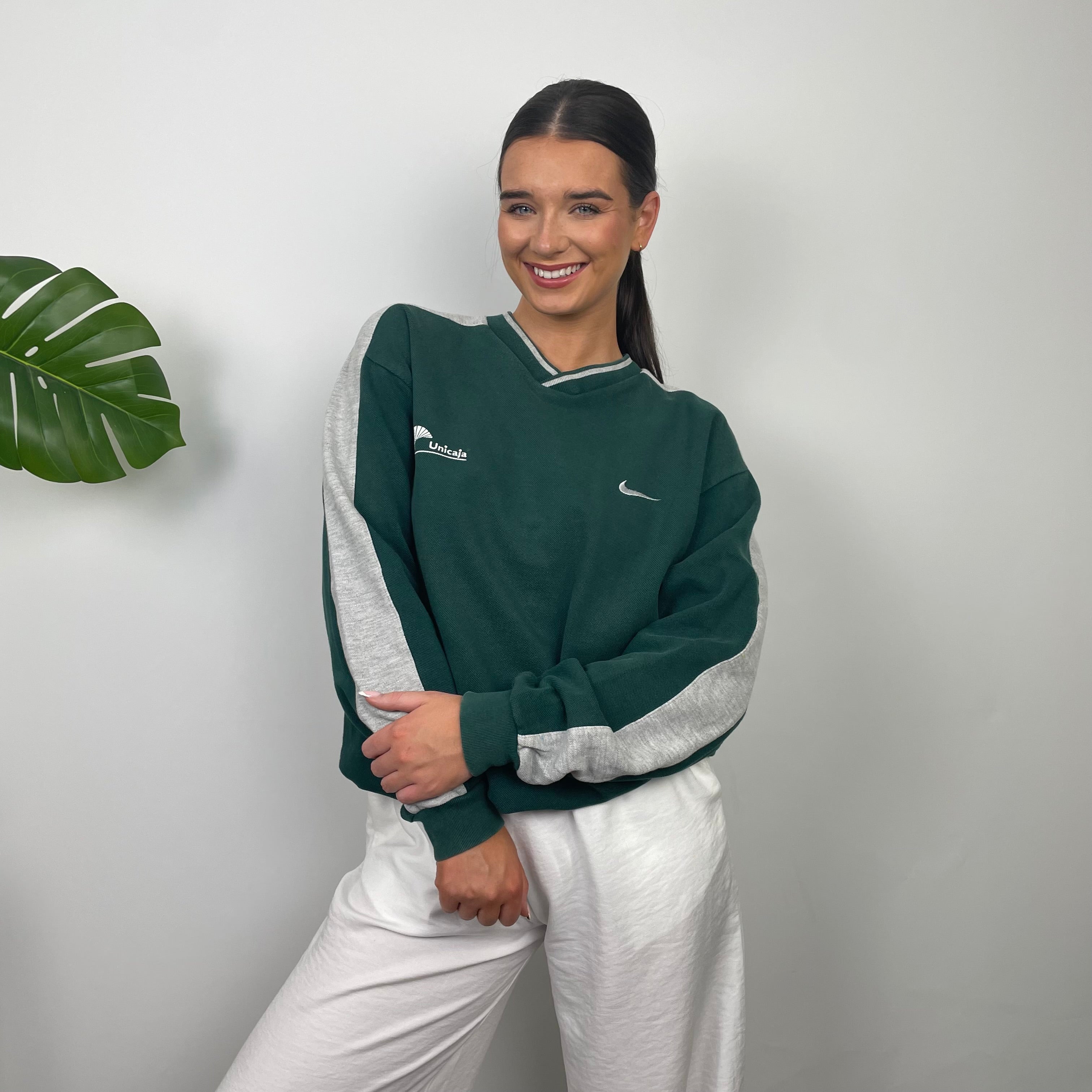 Nike Green Embroidered Swoosh Sweatshirt (M)