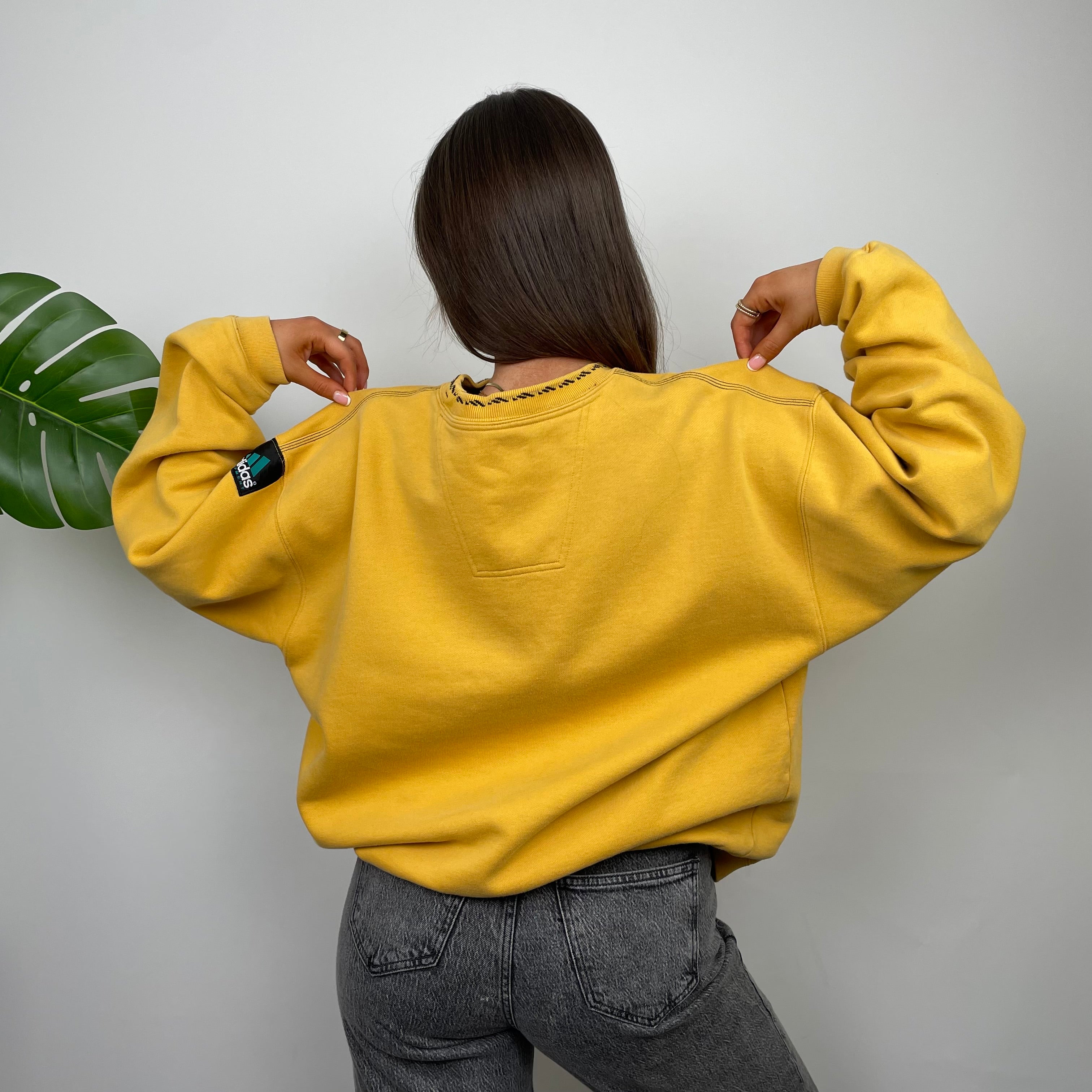 Adidas Equipment Yellow Embroidered Spell Out Sweatshirt (M)