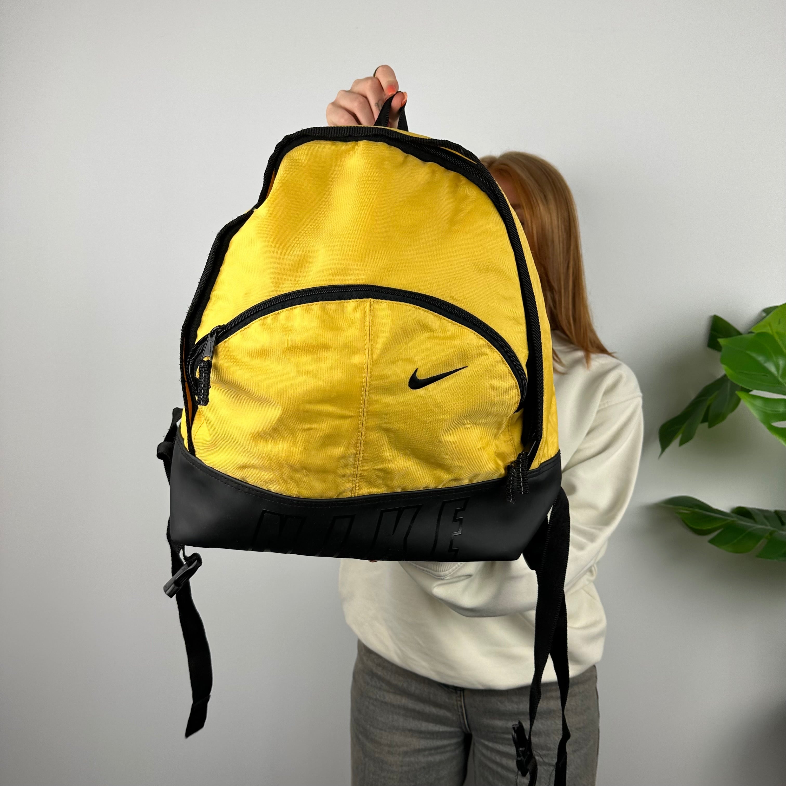 Nike RARE Black & Yellow Spell Out Backpack