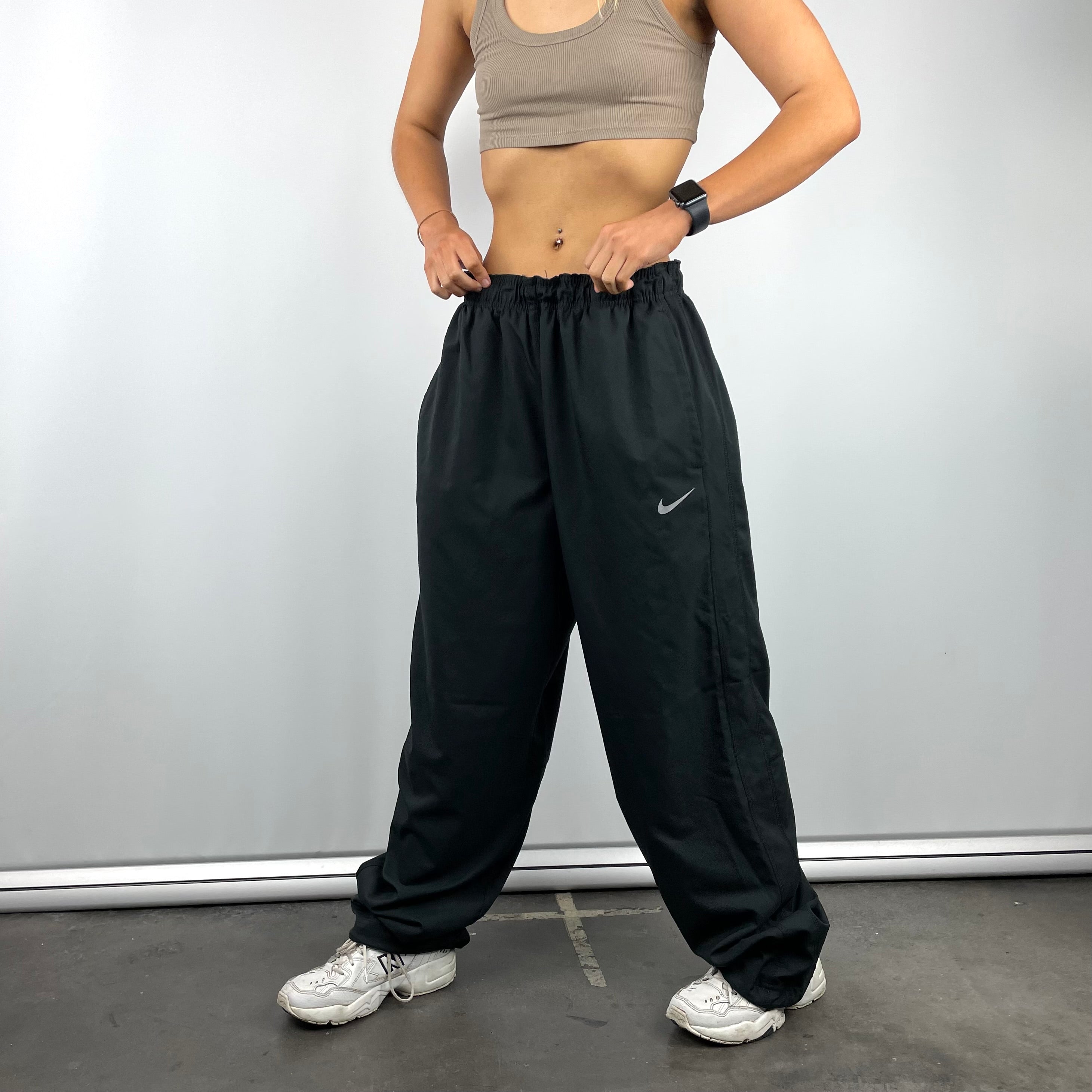 Nike Black Swoosh Track Pants (L)