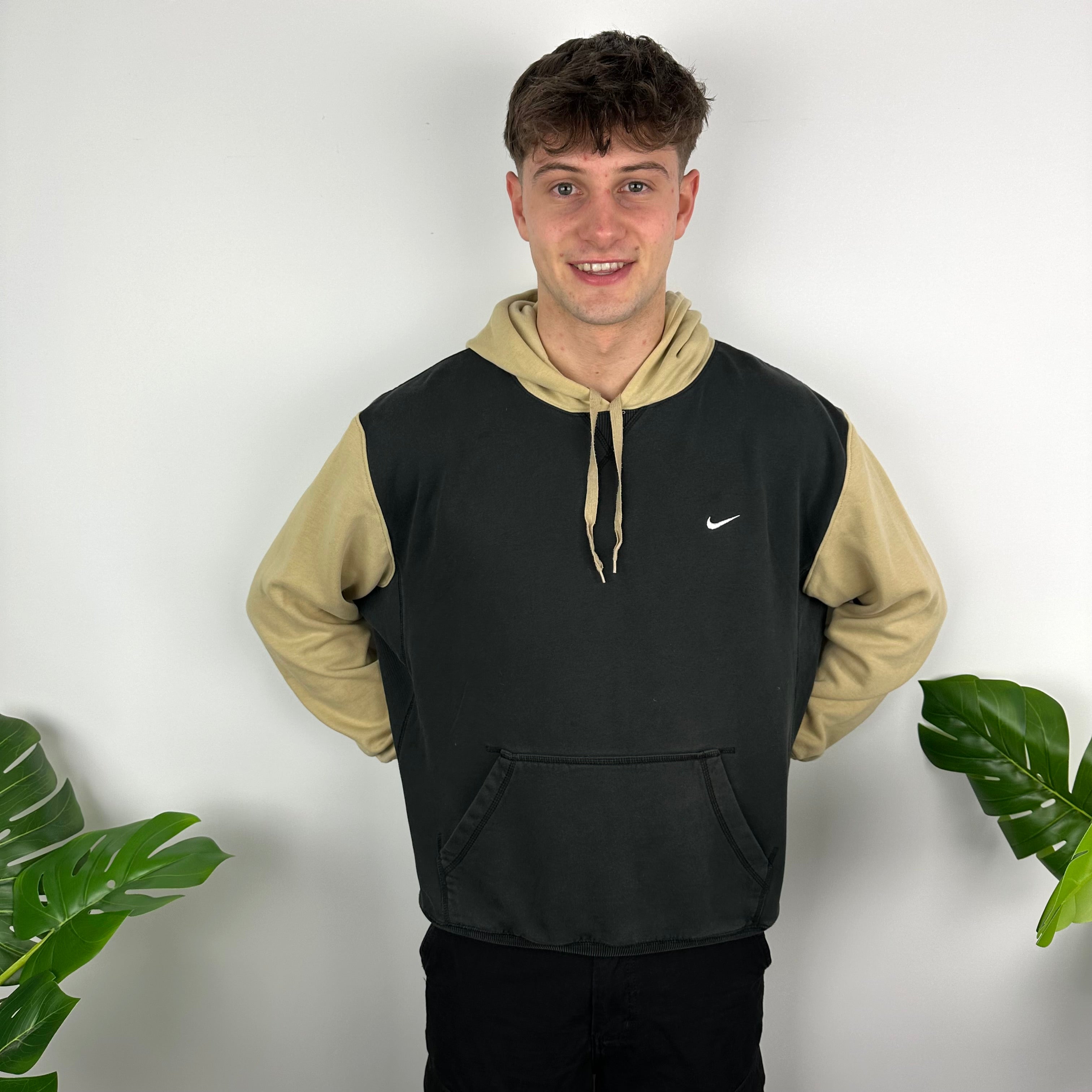 Nike Black Embroidered Swoosh Hoodie (L)