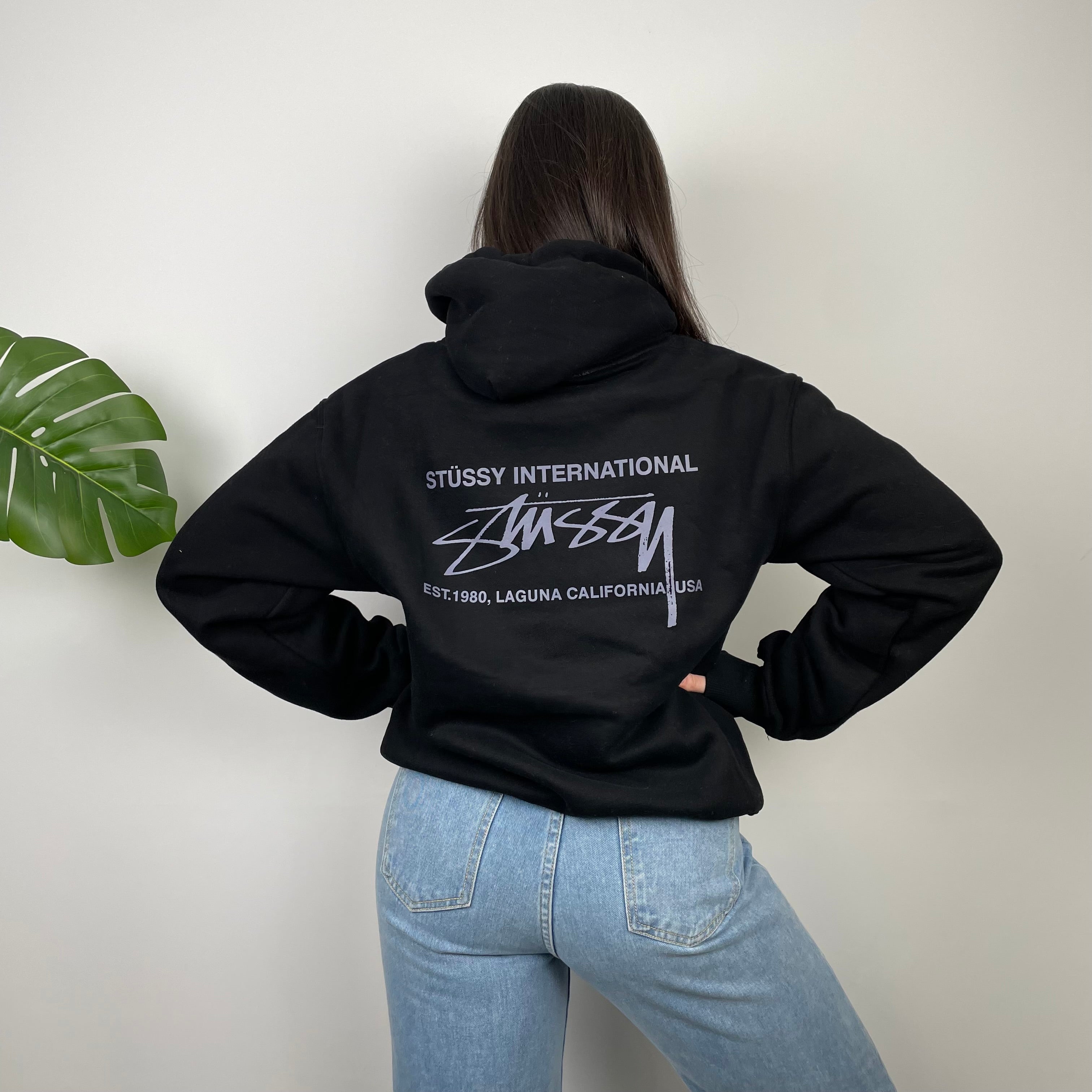 Stussy Black Spell Out Hoodie (M)