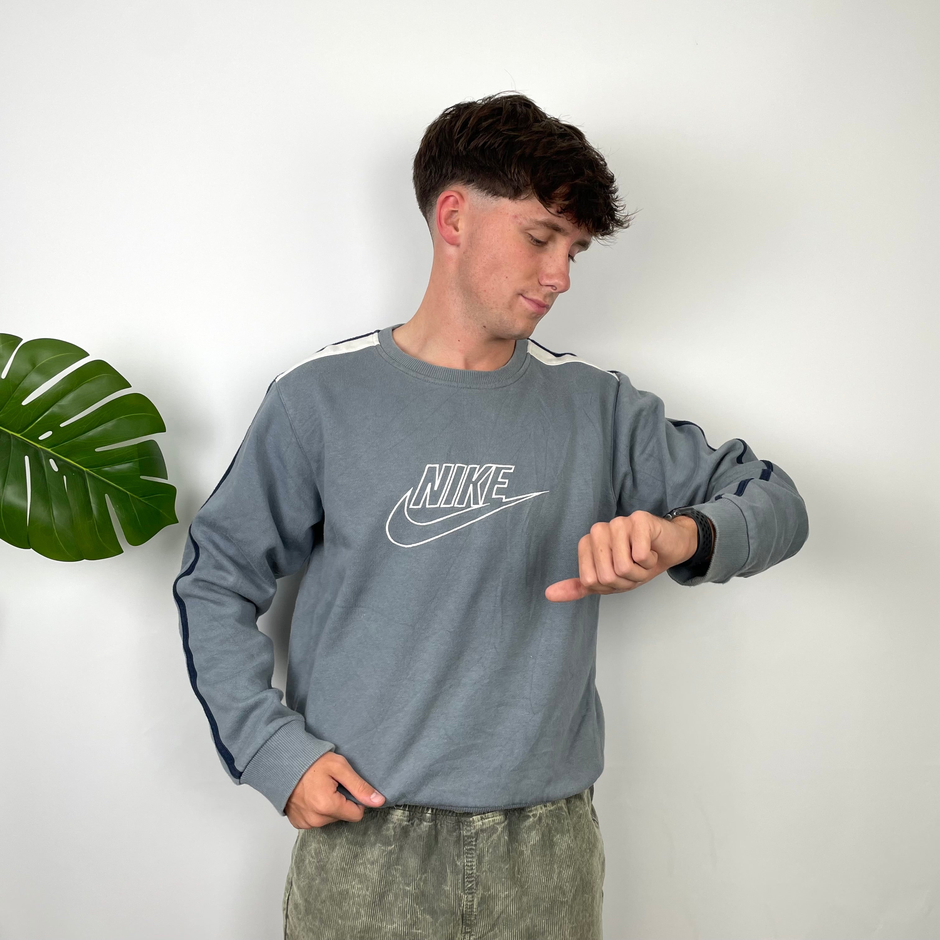 Nike Grey Embroidered Spell Out Sweatshirt (S)