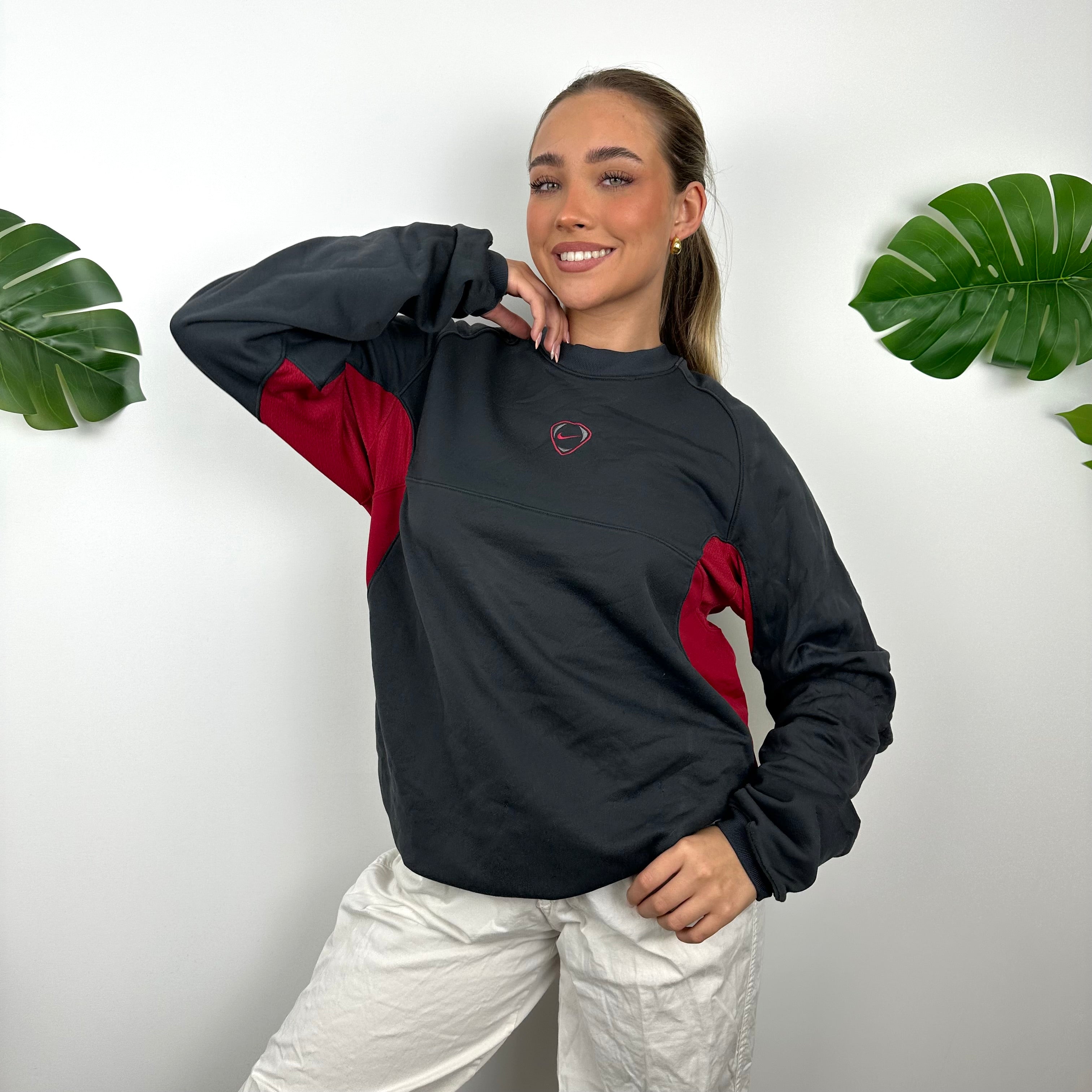 Nike Black Embroidered Swoosh Sweatshirt (M)