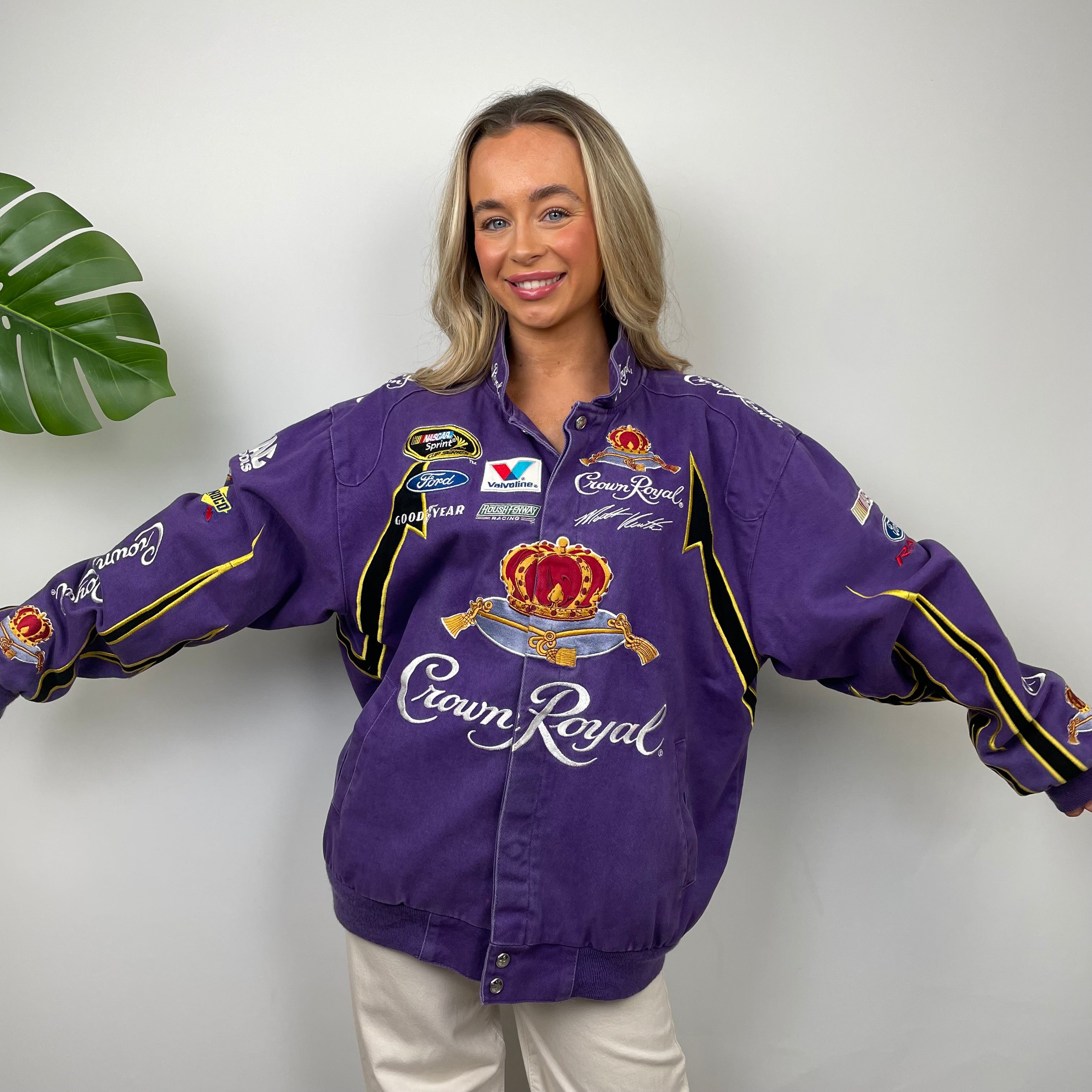 JH Design Crown Royal Purple NASCAR Racing Jacket (M)