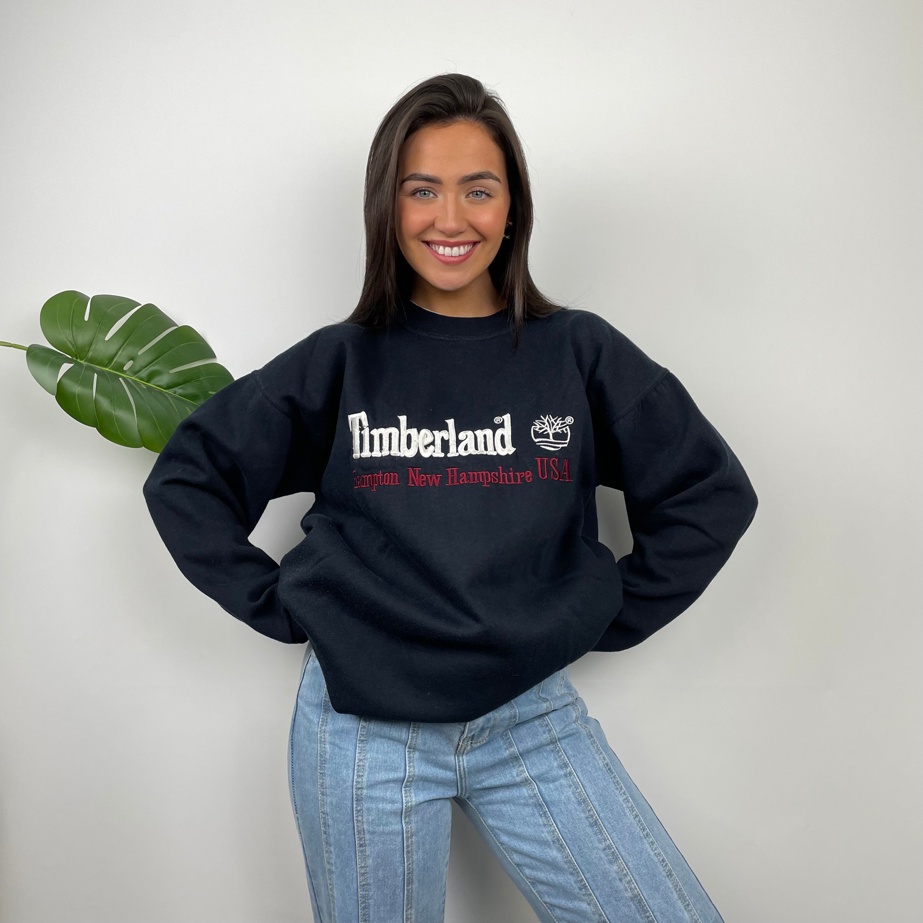 Timberland Black Embroidered Spell Out Sweatshirt (L)