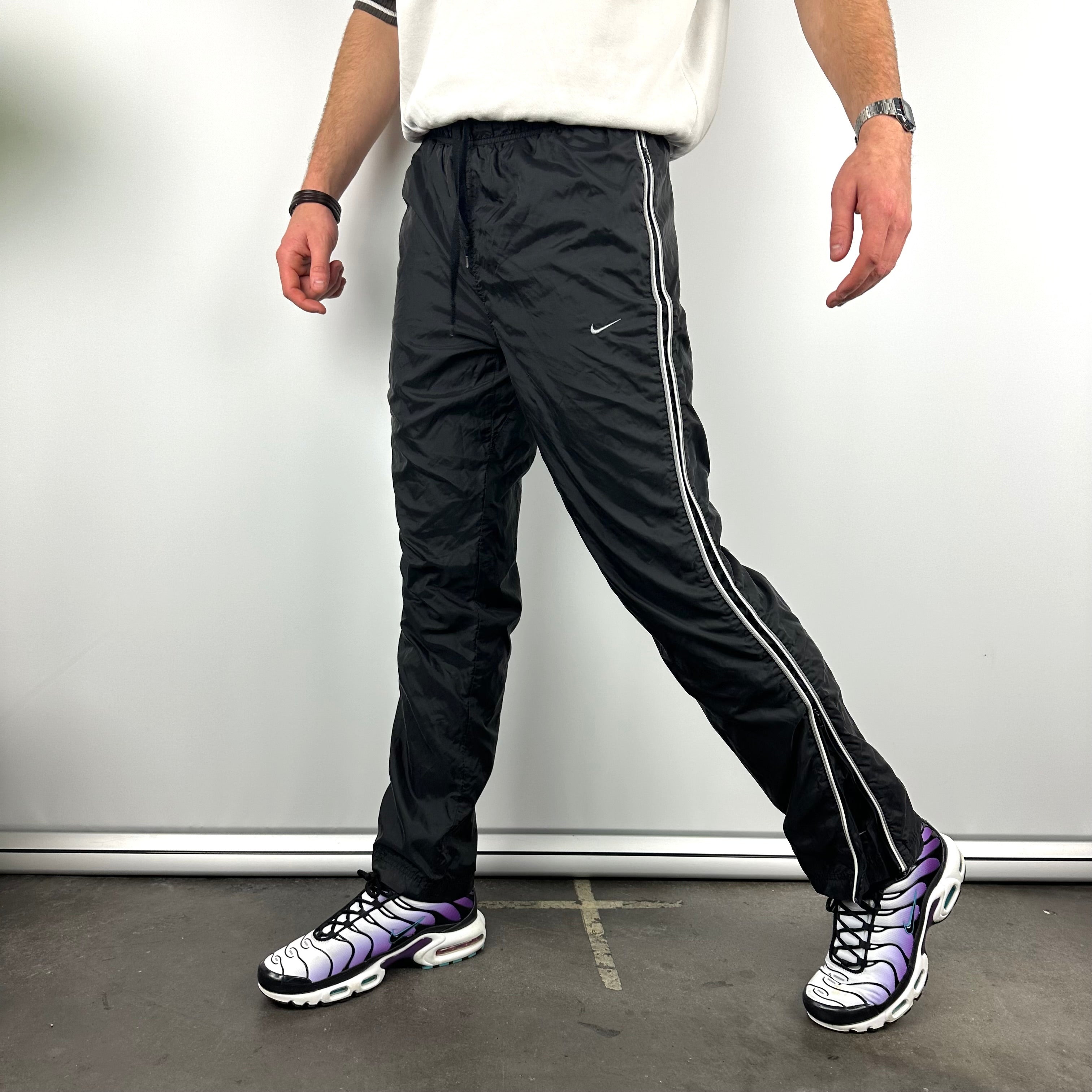 Nike Black Embroidered Swoosh Track Pants (M)