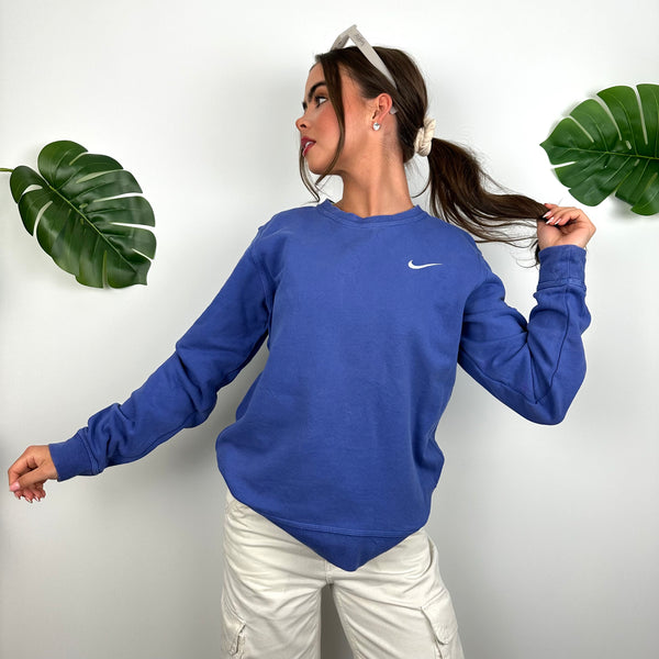 Nike Blue Embroidered Swoosh Sweatshirt (M)