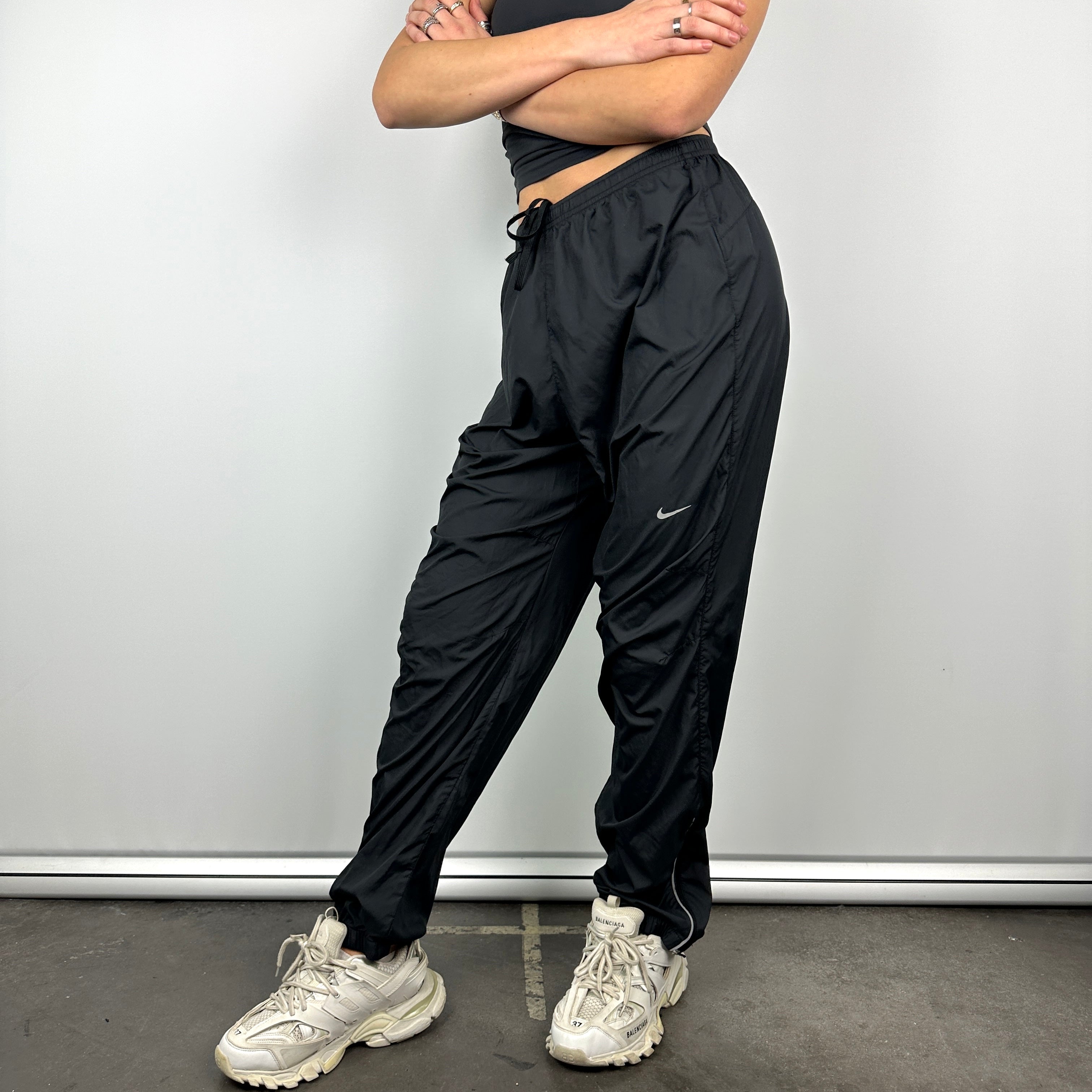 Nike Black Swoosh Track Pants (M)