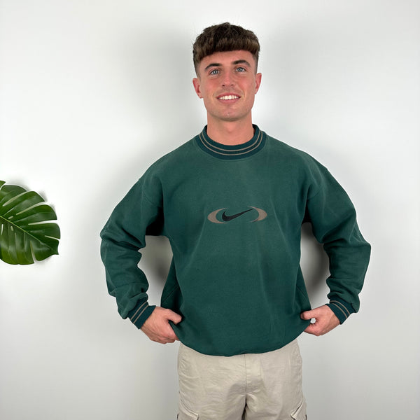 Nike Green Embroidered Swoosh Sweatshirt (L)