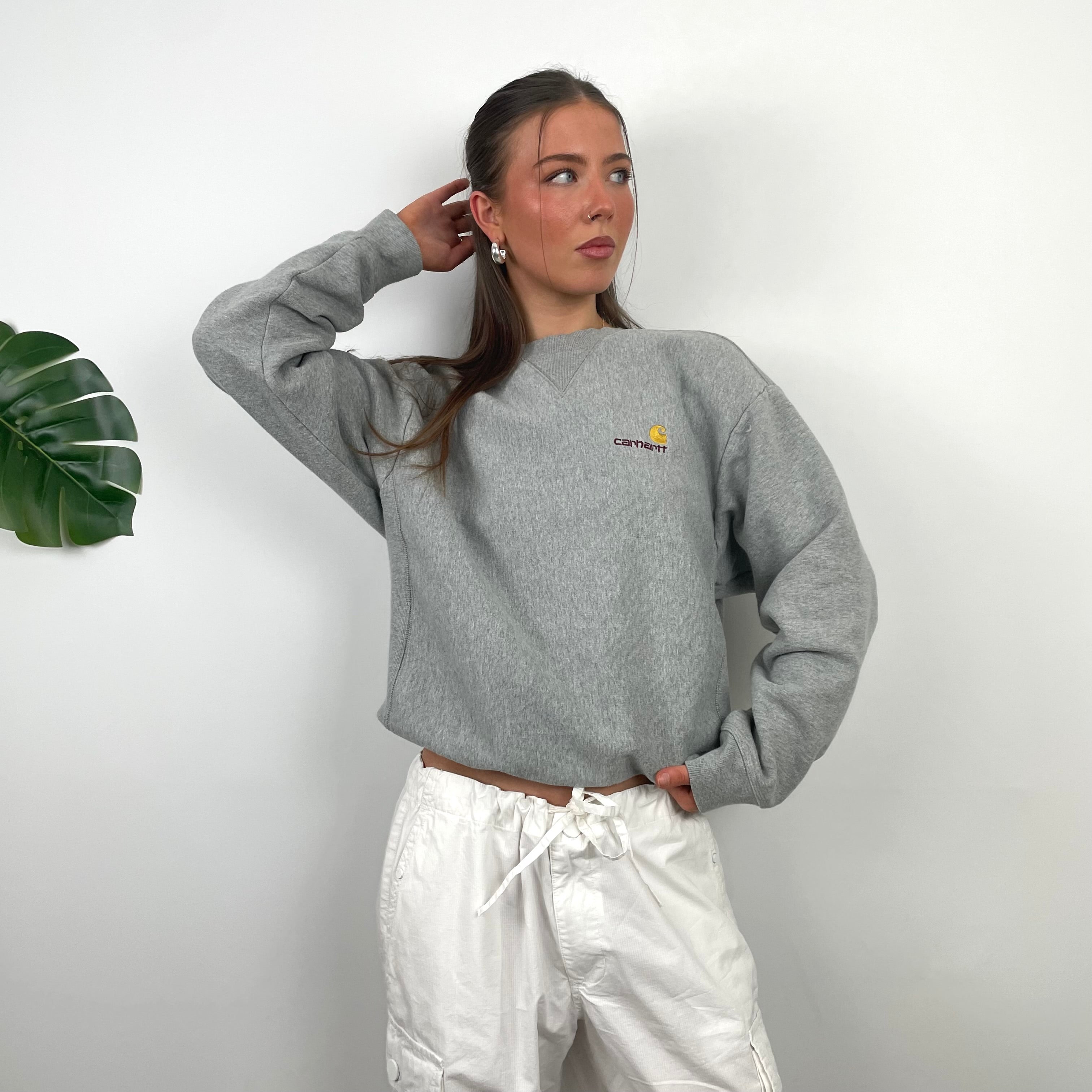 Carhartt Grey Embroidered Logo Sweatshirt (S)