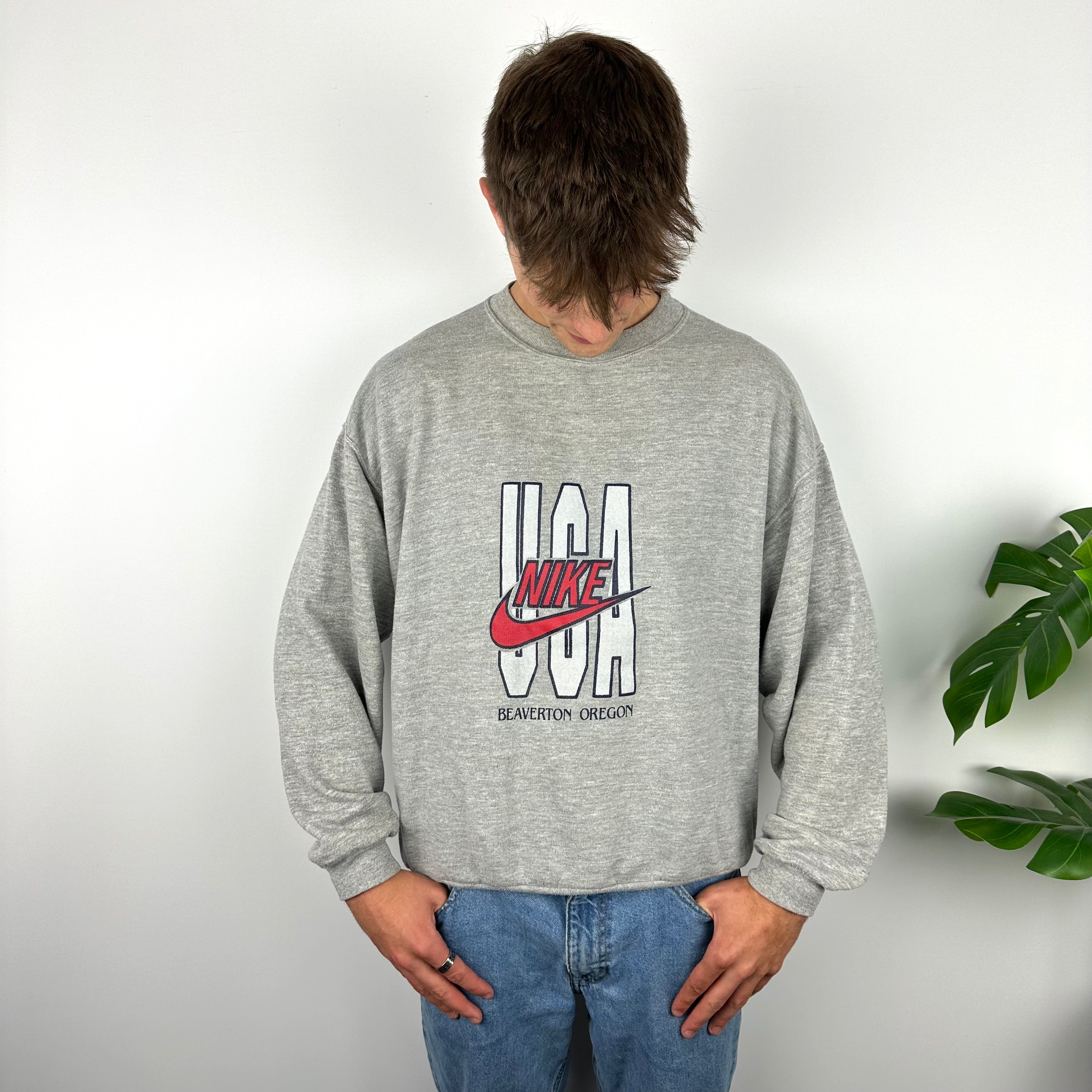 Nike RARE Grey Spell Out Sweatshirt (M)
