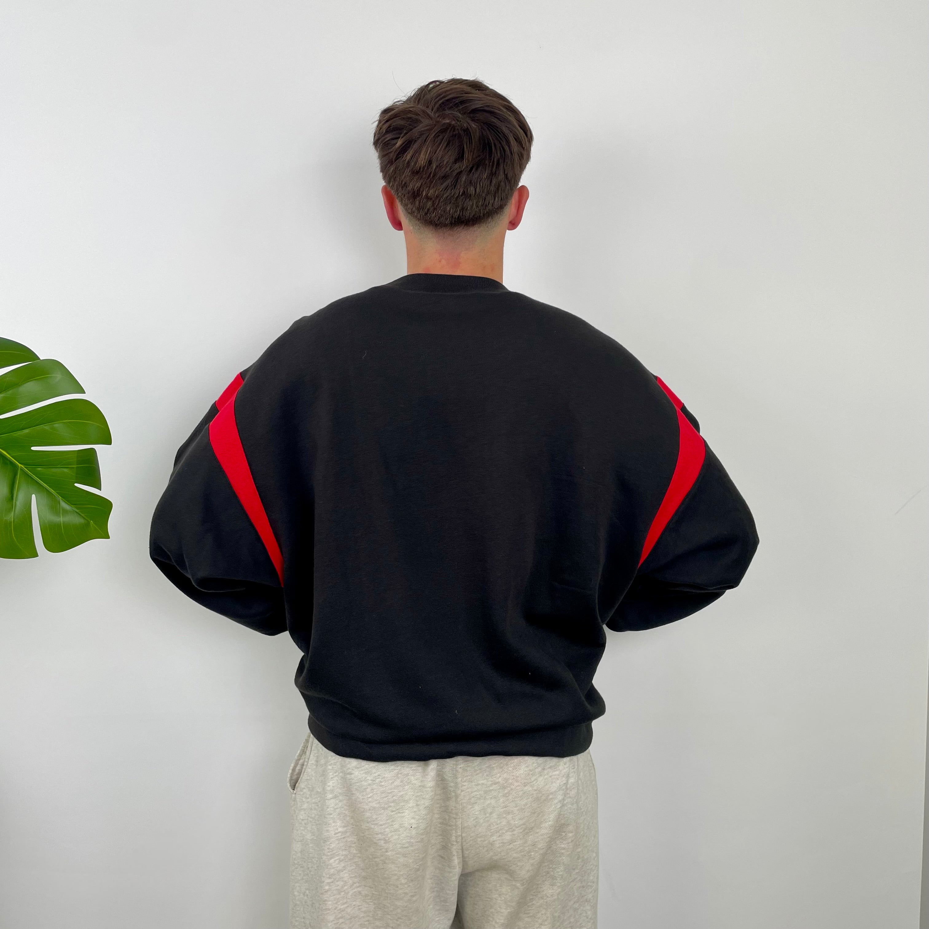 Adidas RARE Black Embroidered Spell Out Sweatshirt (XL)