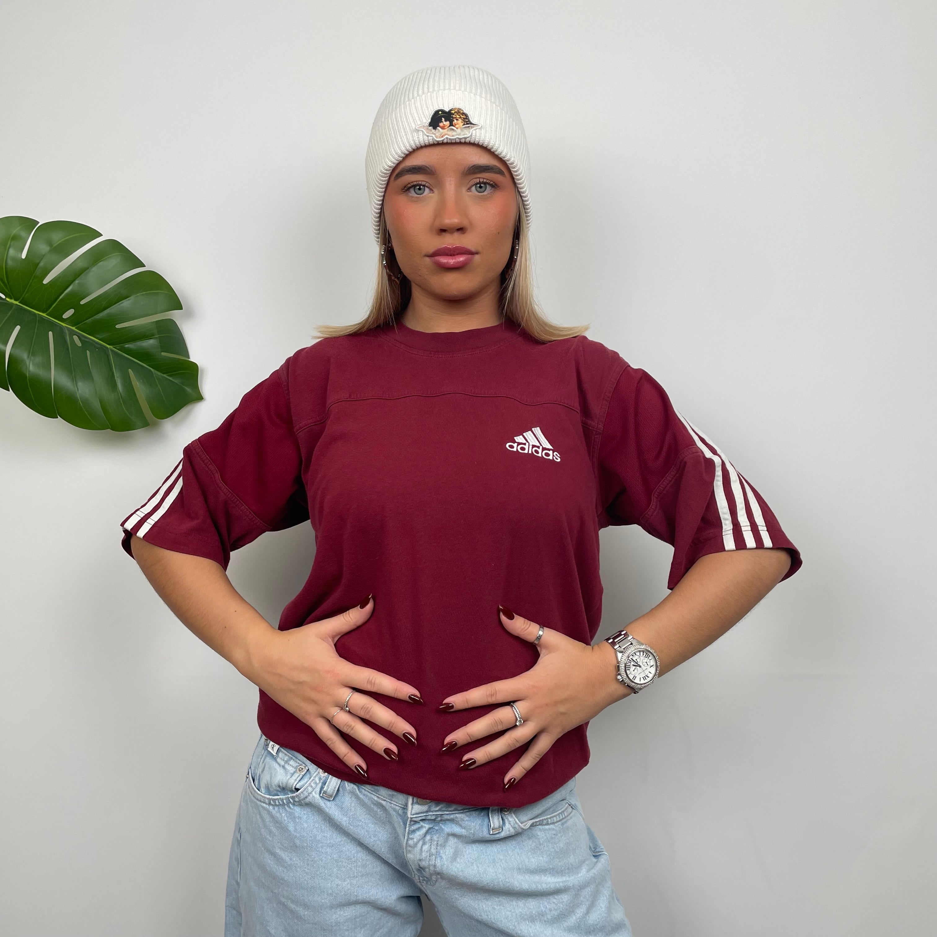 Adidas RARE Maroon Spell Out T Shirt (M)